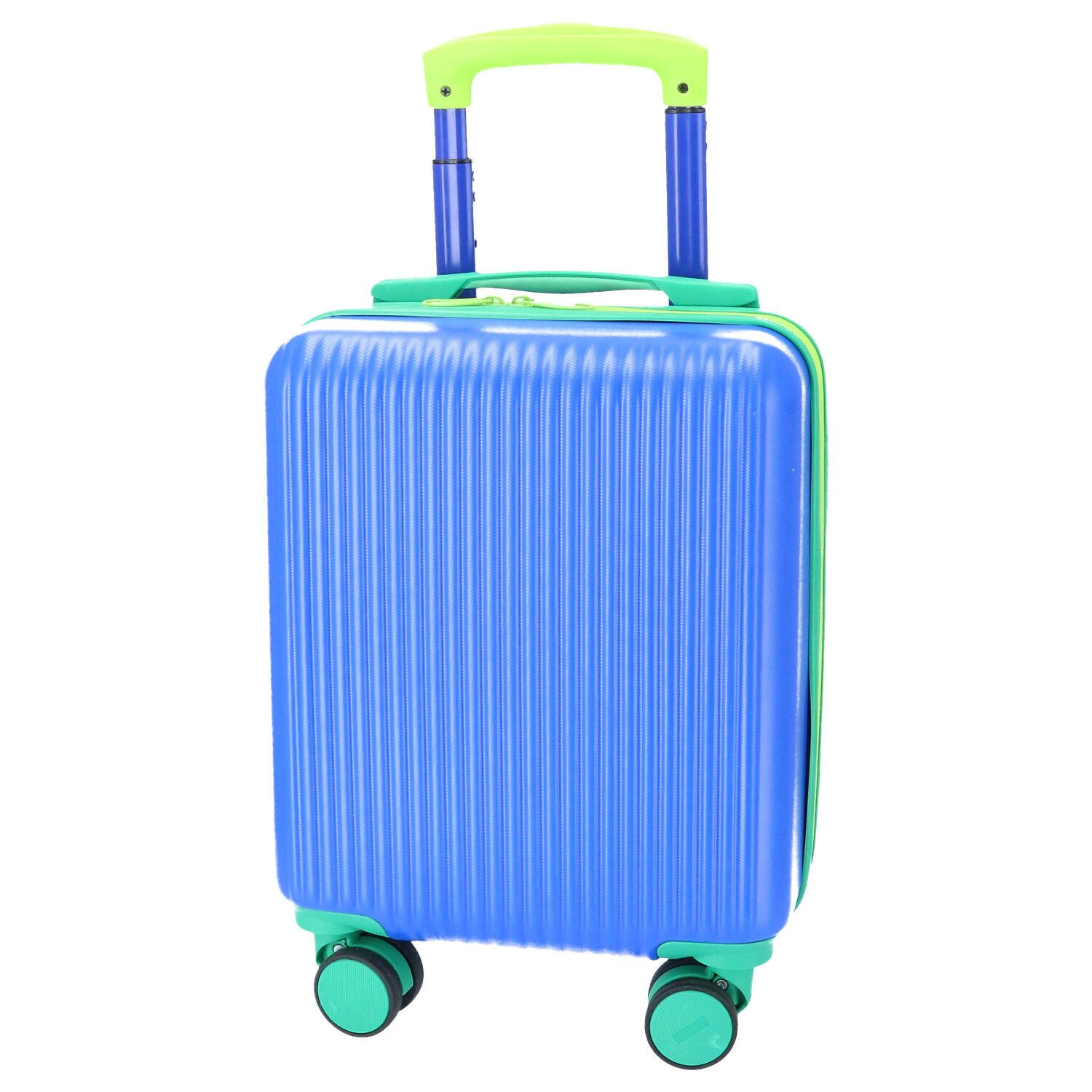 TheTrueC Koffer TheTrueC Kinder Koffer Underseat Dino blau, 2 Rollen Rollen