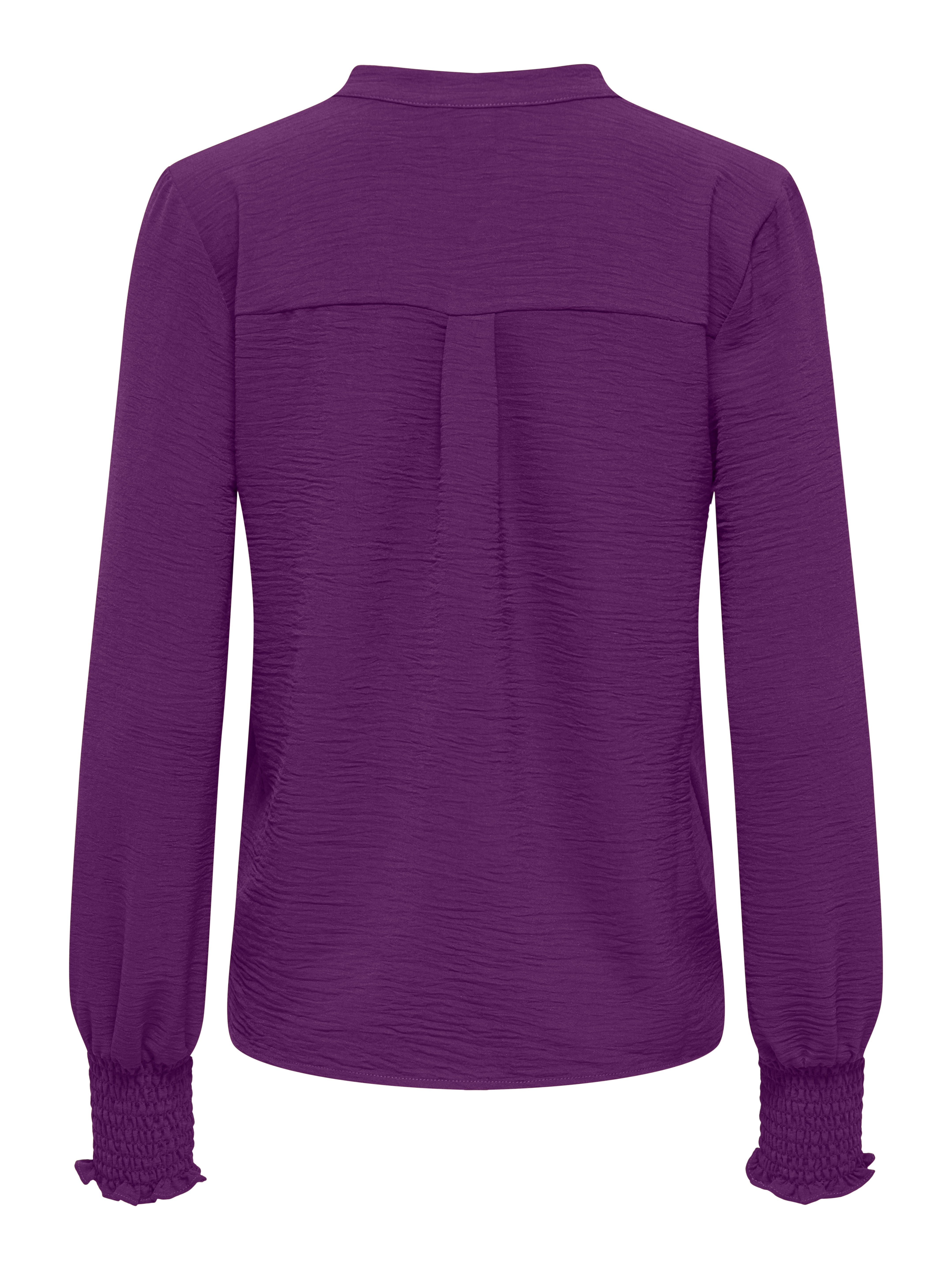 ONLY Blusenshirt ONLMETTE V-NECK LS SMOCK TOP NOOS WVN Kunstfaser, regular fit