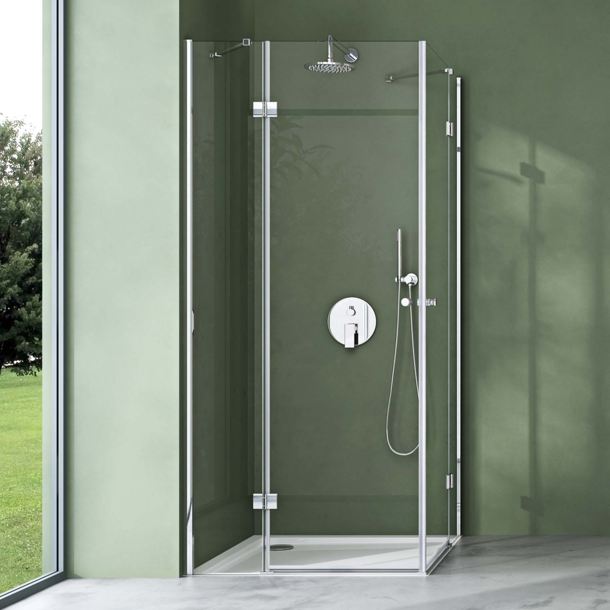 Mai & Mai Eckdusche Duschkabine Dusche Eckeinstieg Duschabtrennung ESG Glas mit NANO R01, BxT: 80x80 cm – Bild 4 von 5