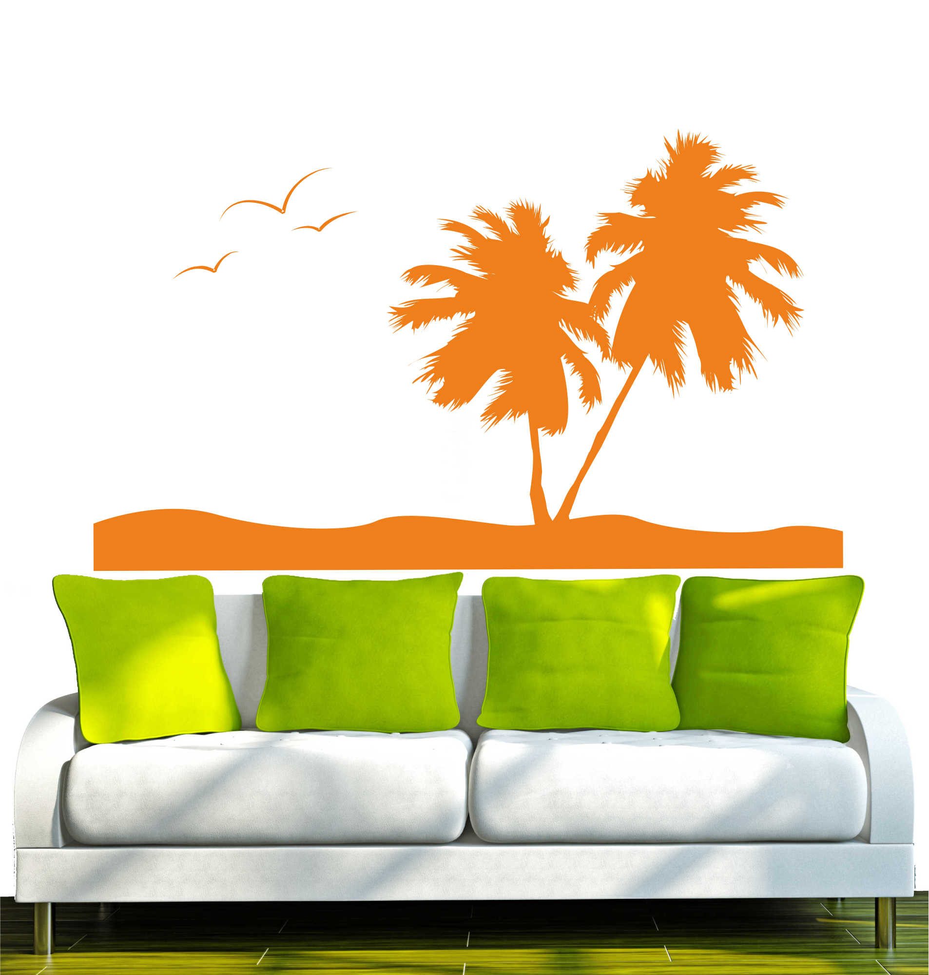 INDIGOS UG Wandtattoo Wandtattoo - Wandaufkleber - w232 Orient Palmen Natur