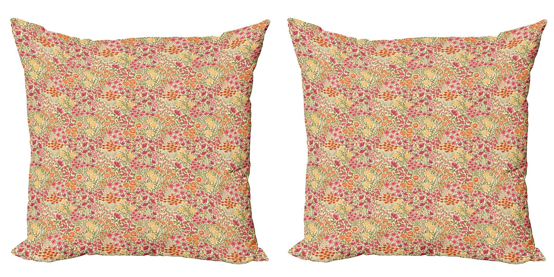 Abakuhaus Stück), Meadow Accent Blumen Doppelseitiger (2 Kissenbezüge Rosa Spring Digitaldruck, Modern