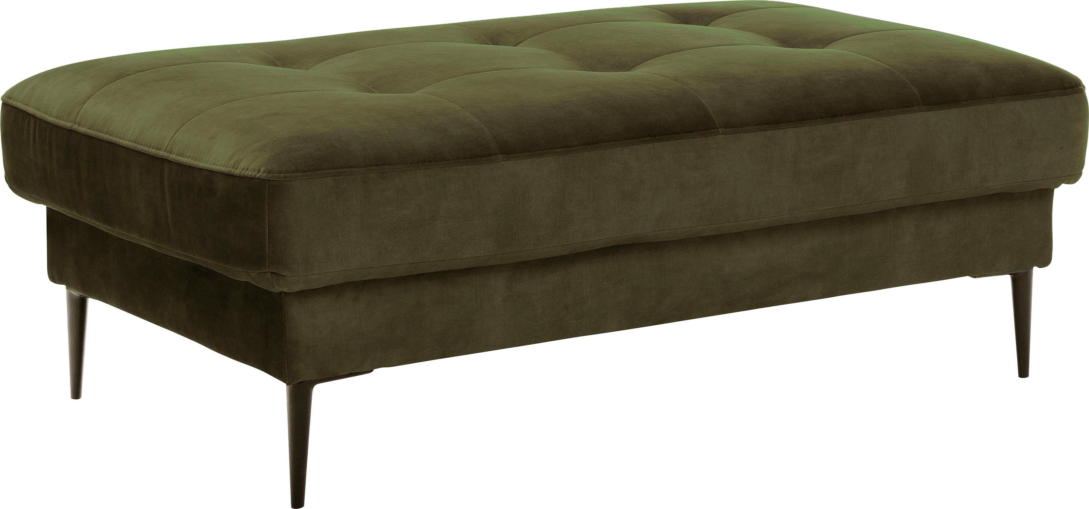 TRENDMANUFAKTUR Polsterhocker Luzi, Polsterhocker, moderner Fußhocker, passend zur Serie, extra hohe Metallfüße, 125 x 42x 72 cm