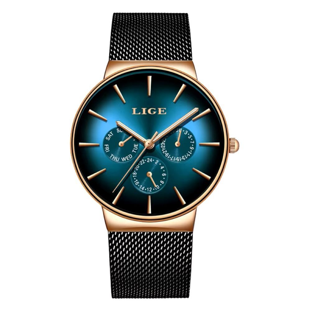Lige Quarzuhr Lige 9936 Damenuhr Chrono Zifferblatt Türkis Mint L-9936