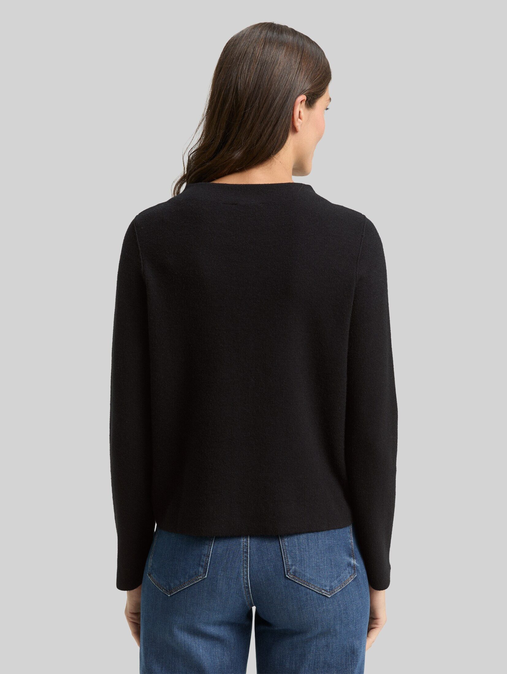 TOM TAILOR Strickpullover Pullover & Strickjacken Cropped Strickpullover mit Stehkragen