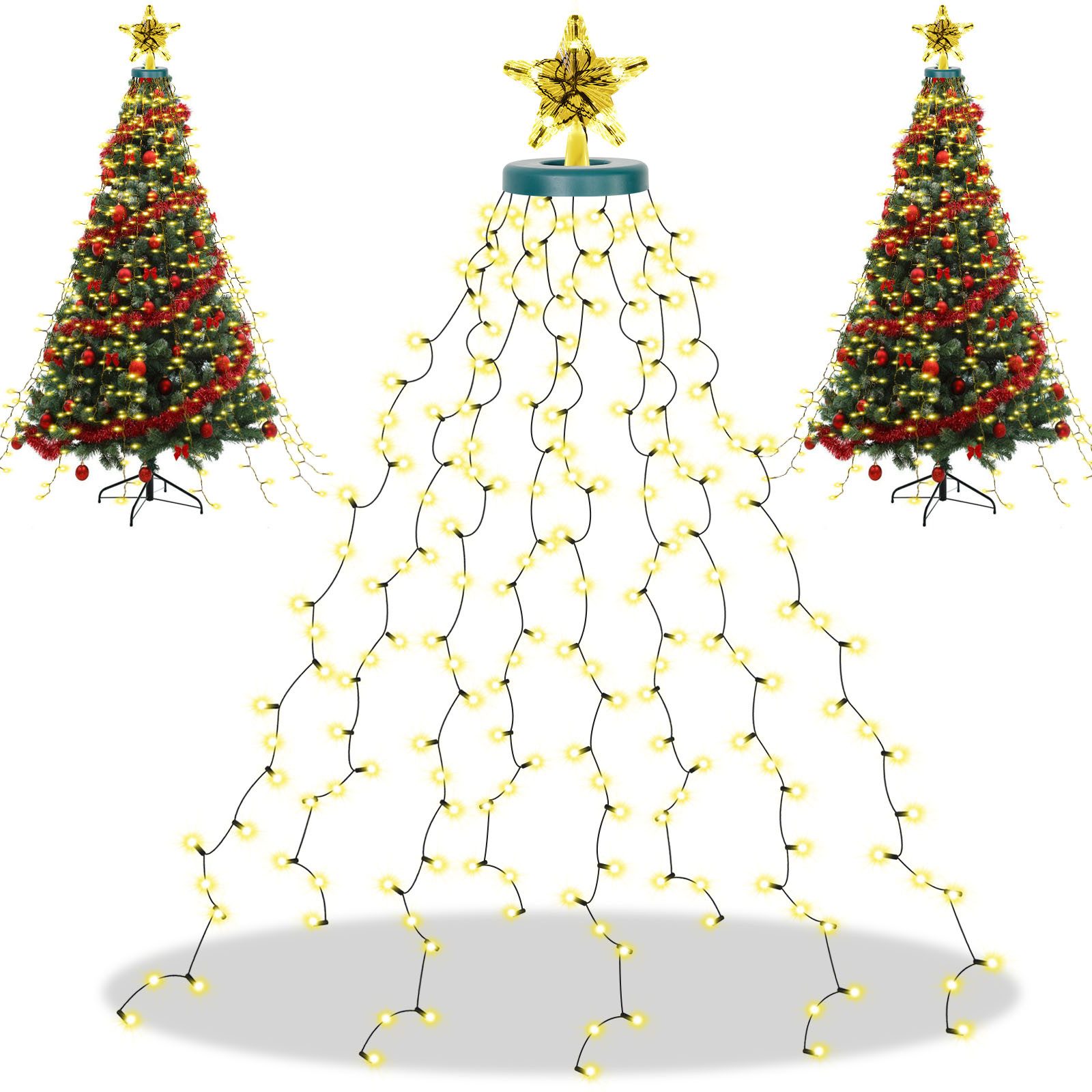 Rosnek LED-Baummantel Stern-Topper, 8 Modi, für Dachgarten Weihnachtsdeko, günstig online kaufen