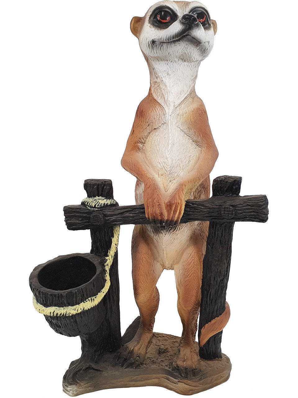 Figurendiscounter Dekofigur Dekofigur Erdmännchen am Zaun 60 x 35 x 19 cm