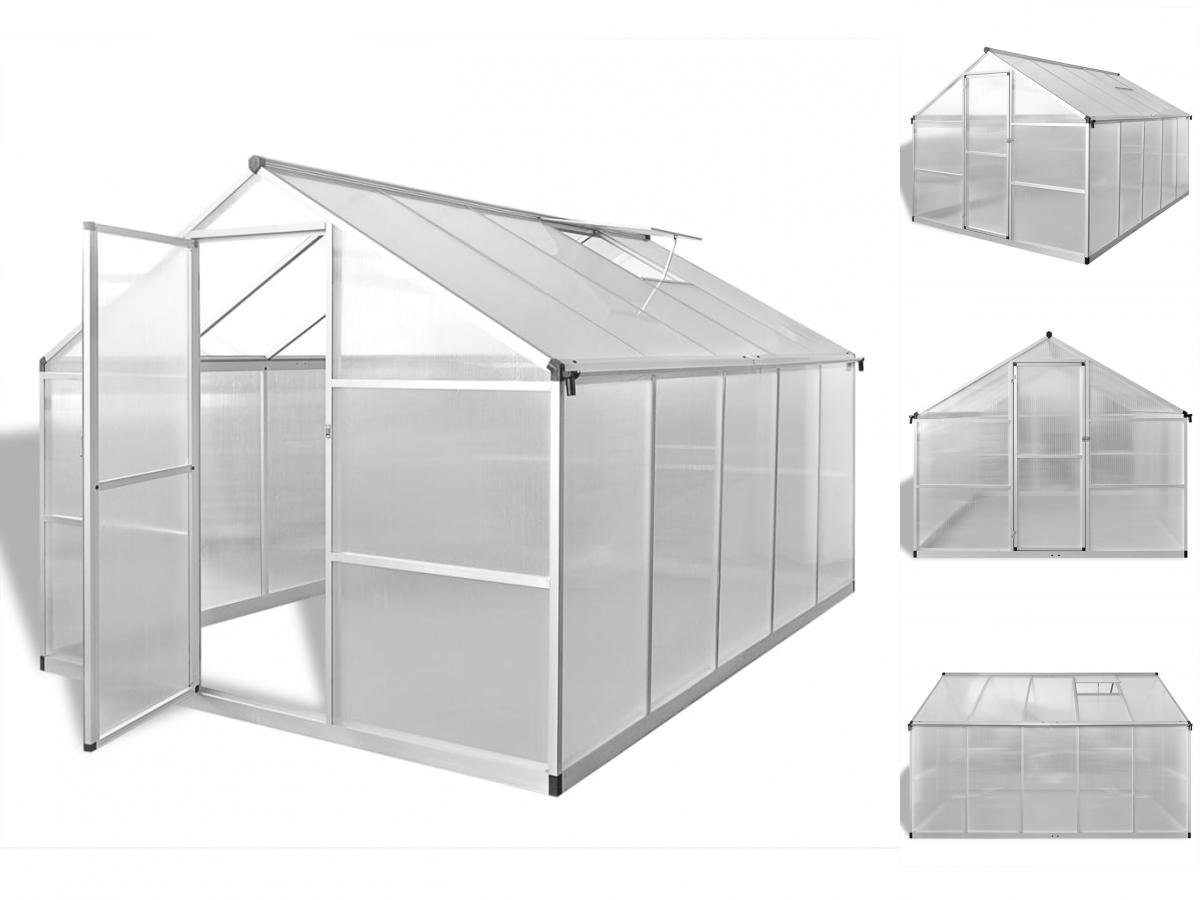 vidaXL Gewächshaus Verstärktes Gewächshaus Aluminium 7,55 m²  | Rabatt: 24%