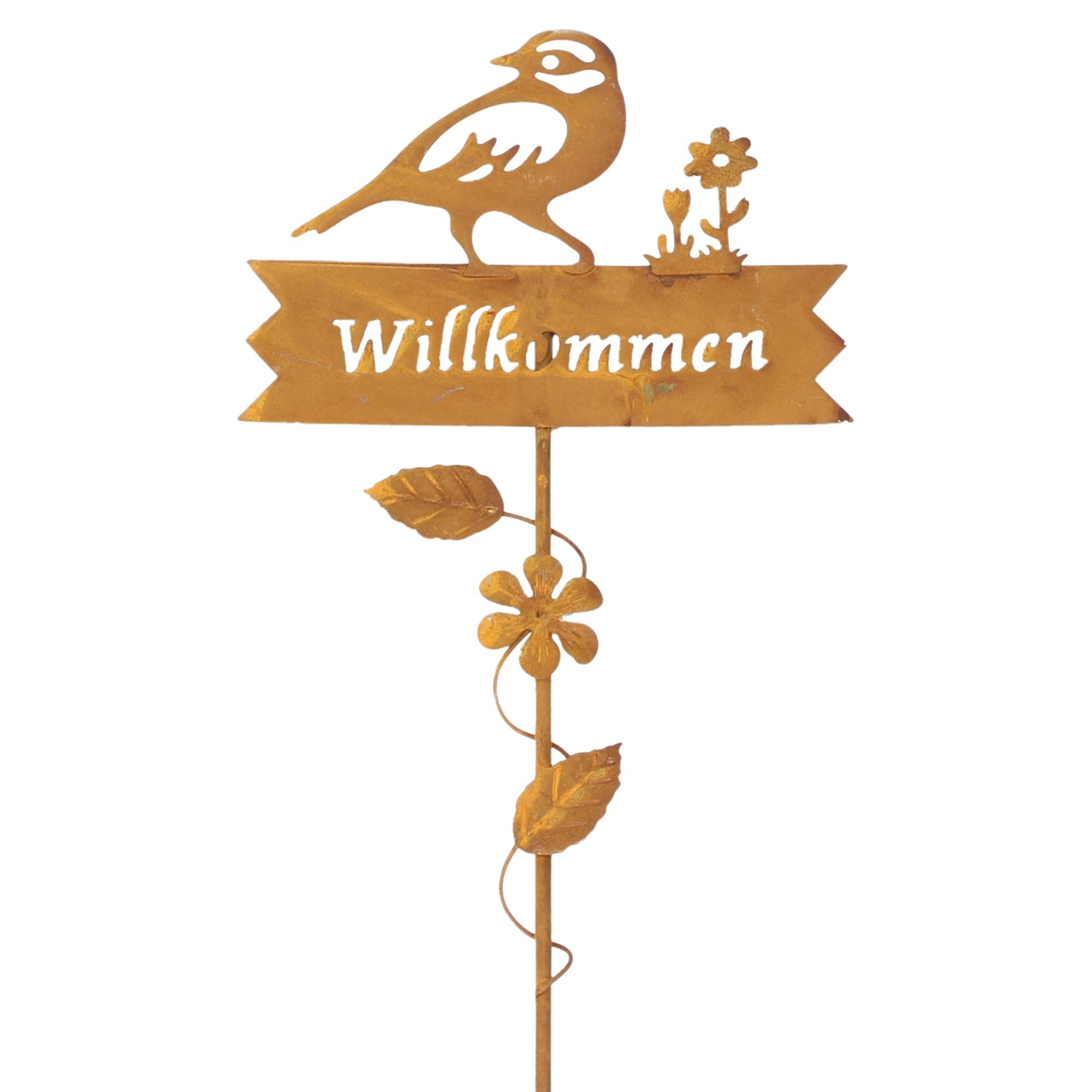 Frank Flechtwaren Gartenstecker Gartenstecker Willkommen günstig online kaufen
