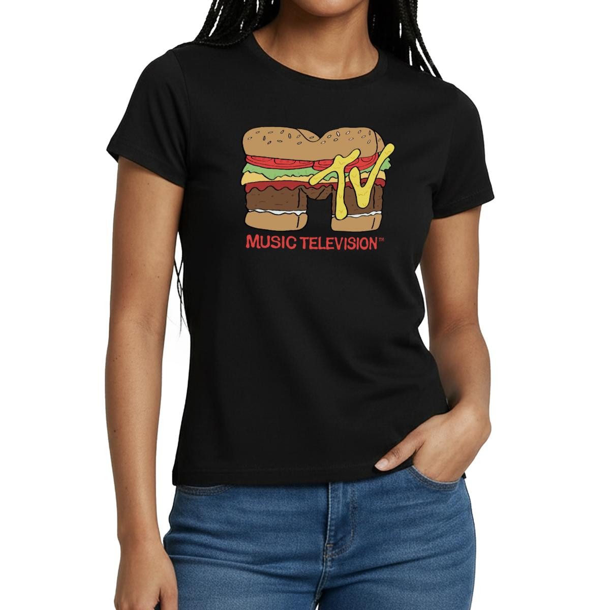 T-Shirt MTV Music Television Burger-Logo Frauen T-Shirt