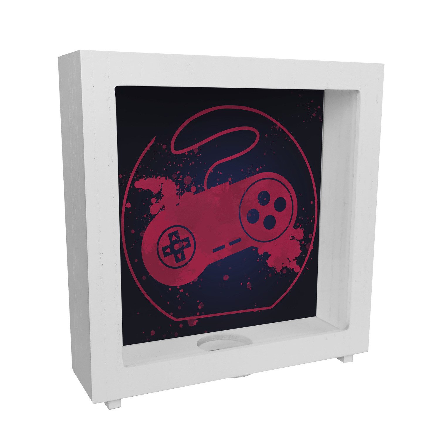 Spardose Rahmen Spardose aus Holz mit Retrocontroller in Rot für Videospieler