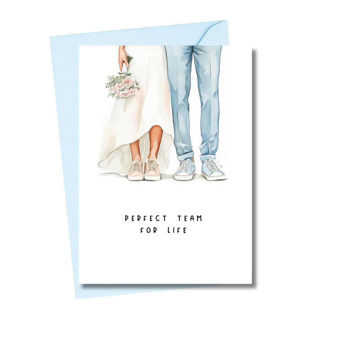 heaven+paper Hochzeitskarte Hochzeitskarte Perfect Team mit DIN B6 mit Umschlag, Hergestellt in Deutschland