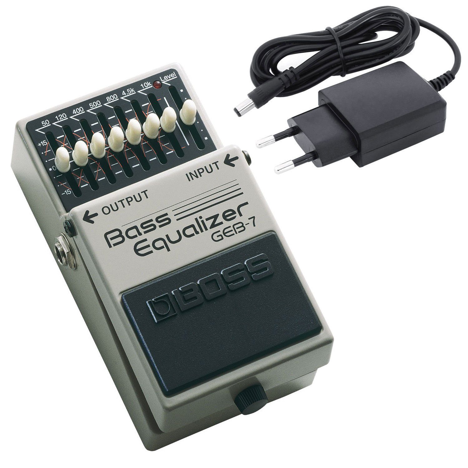 E-Gitarre Boss GEB-7 Bass Equalizer Effekt-Pedal mit Netzteil