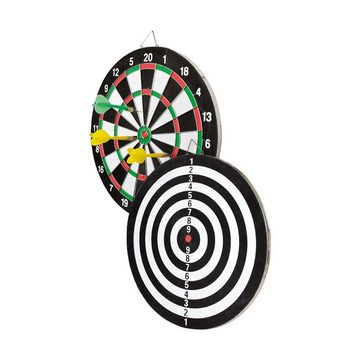 Idena Dartscheibe Dartboard mit 6 Pfeilen ø 29 cm Dartbrett Dartspiel, Beidseitig bespielbar