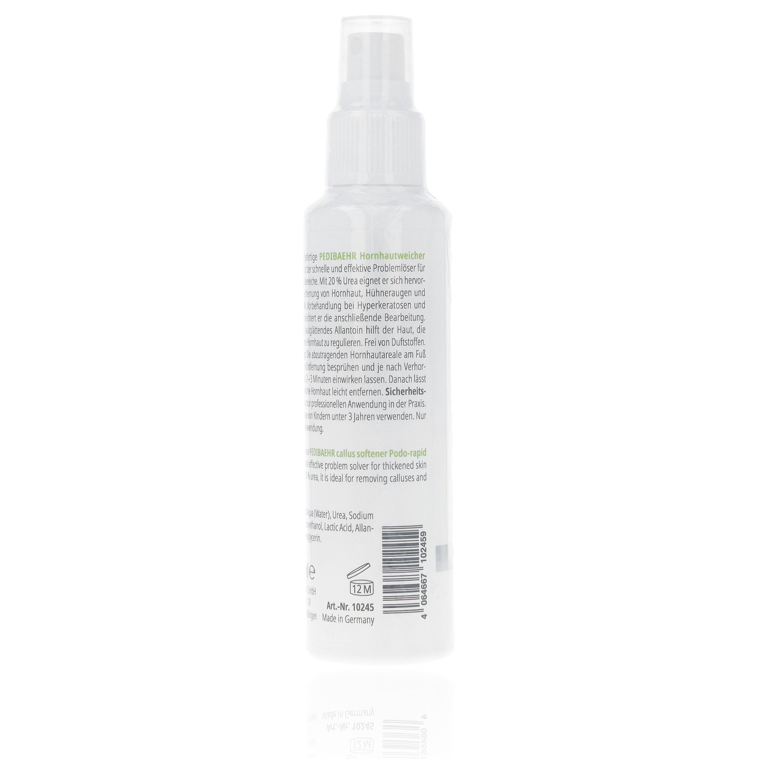Pedibaehr Anti-Hornhautcreme Pedibaehr Professional Podo-Rapid Hornhautweicher 100ml gebrauchsfertige Lösung, 1-tlg., effektive & schnelle Erweichung verdickter Hautbereiche