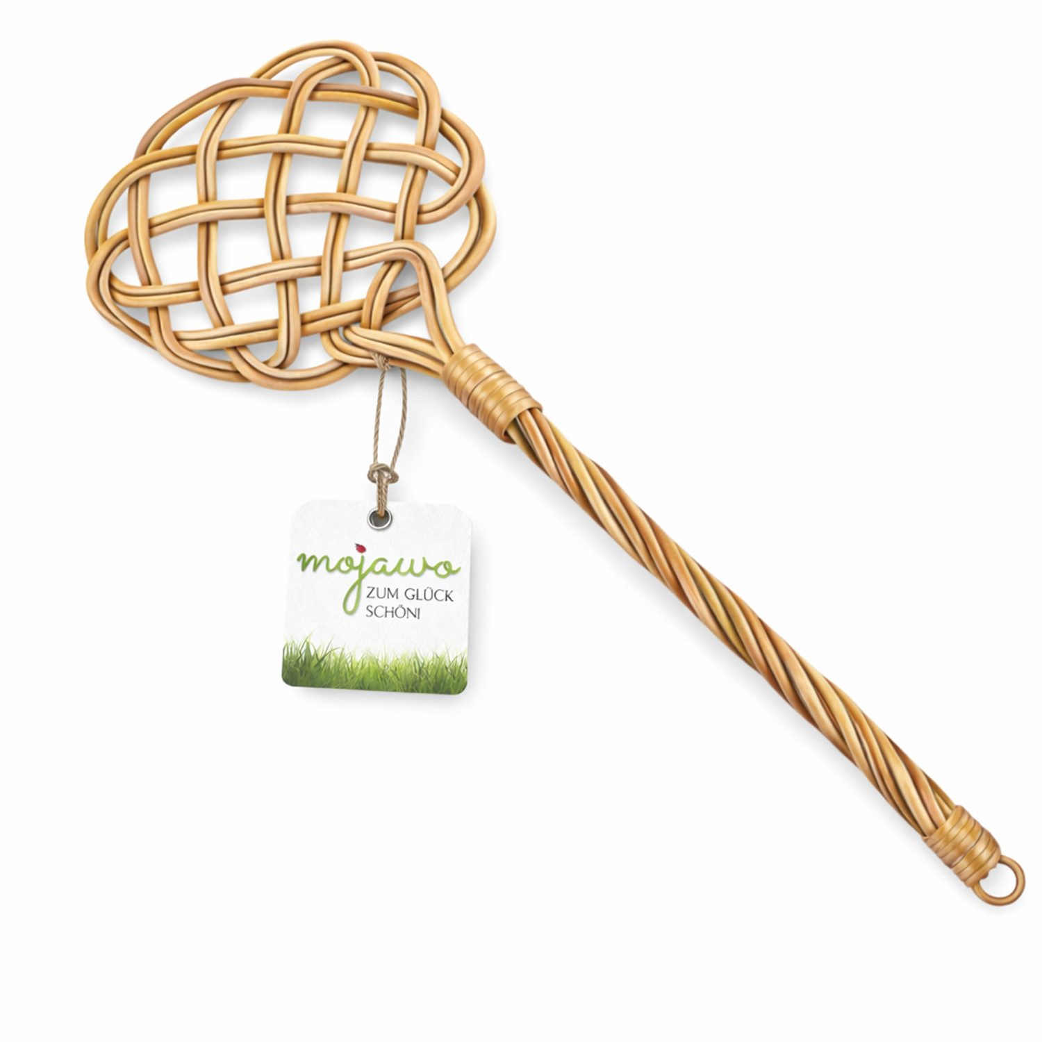 Mojawo Fußmatte Teppichklopfer Rattan L76xB25,5xH2,5cm