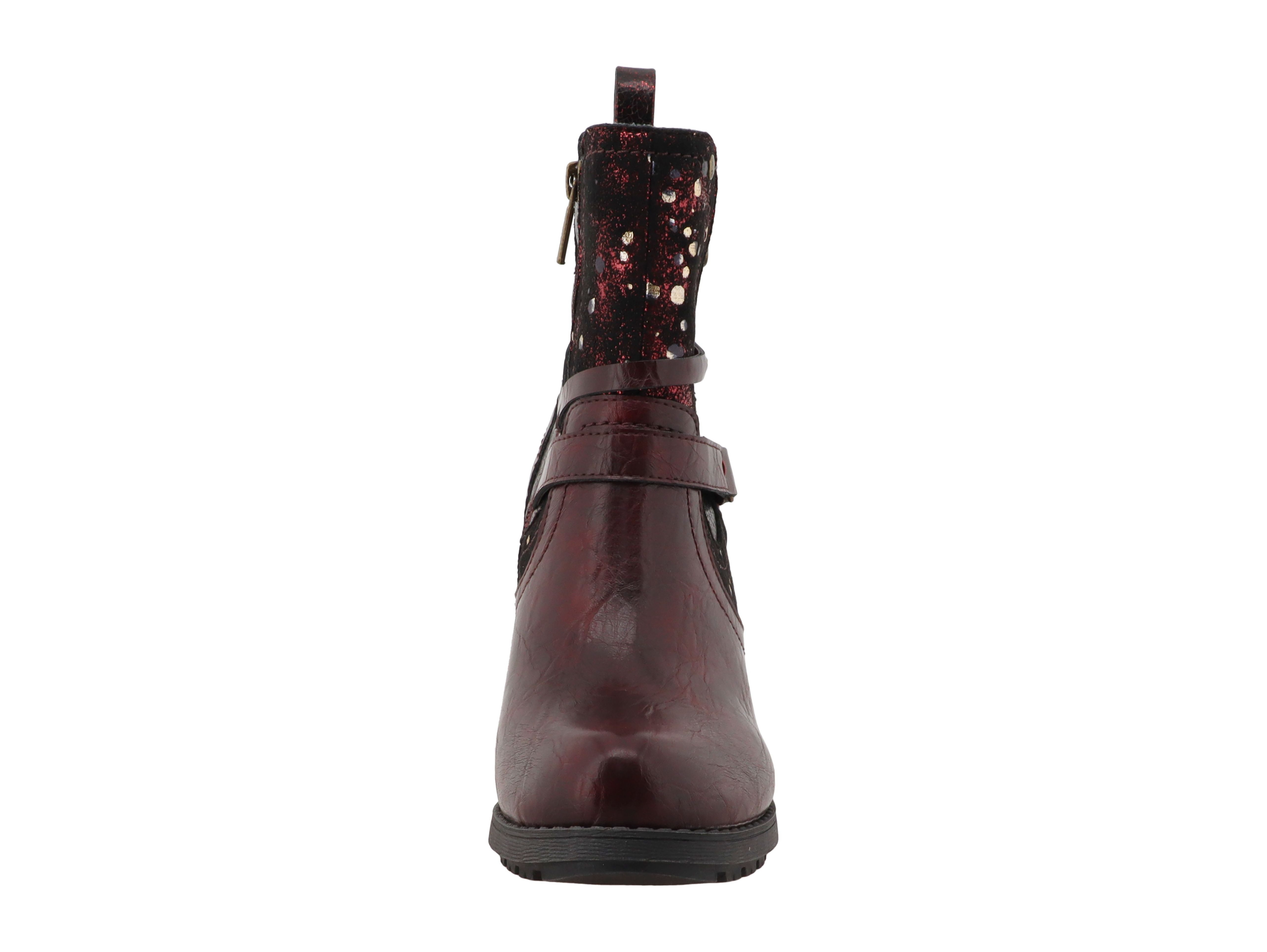 Mustang Shoes Stiefel Stiefelette Blockabsatz, Boots mit Zierreißverschluss und Nieten – Bild 3 von 4