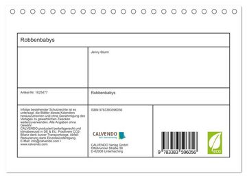 CALVENDO Wandkalender Robbenbabys (Tischkalender 2024 DIN A5 quer), CALVENDO Monatskalender