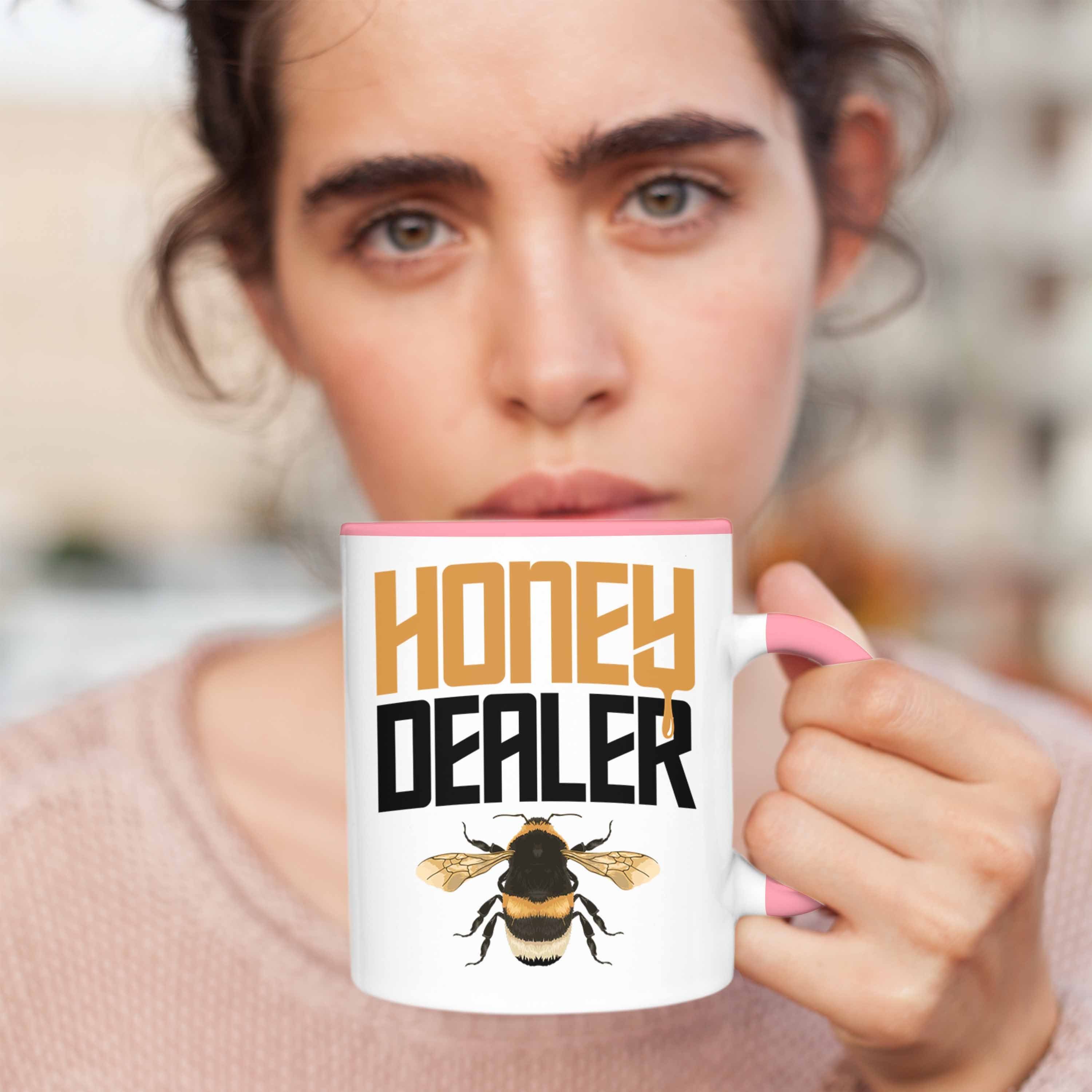 Trendation Tasse Tasse Rosa Geschenk - Kaffeetasse Geschenkideen Imker Dealer Bienen Honig Bienenzüchter Trendation Bienenzucht Zuebhör