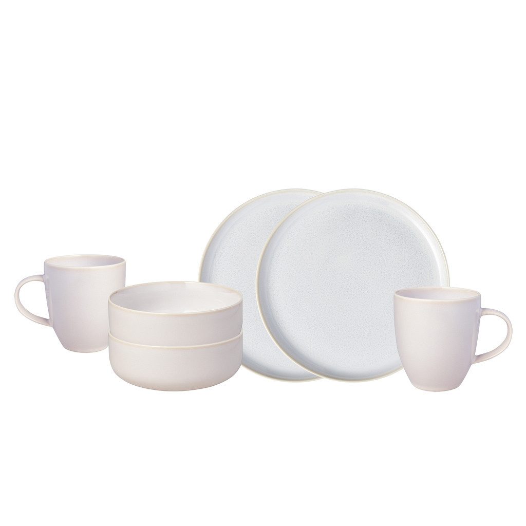 like. by Villeroy & Boch Frühstücks-Geschirrset Crafted Frühstücksset (6-tlg), 2 Personen, Porzellan, Premium Porcelain, 6 Stck, mikrow.- & spülm.sicher