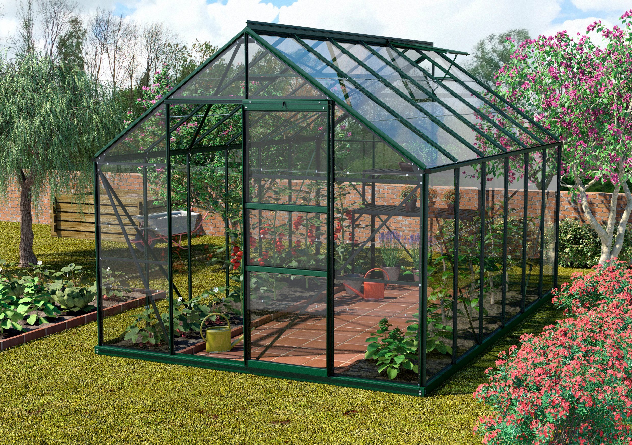 VITAVIA Gewächshaus Set »Merkur 9900«, BxTxH 254x378x230 cm, grün, 3