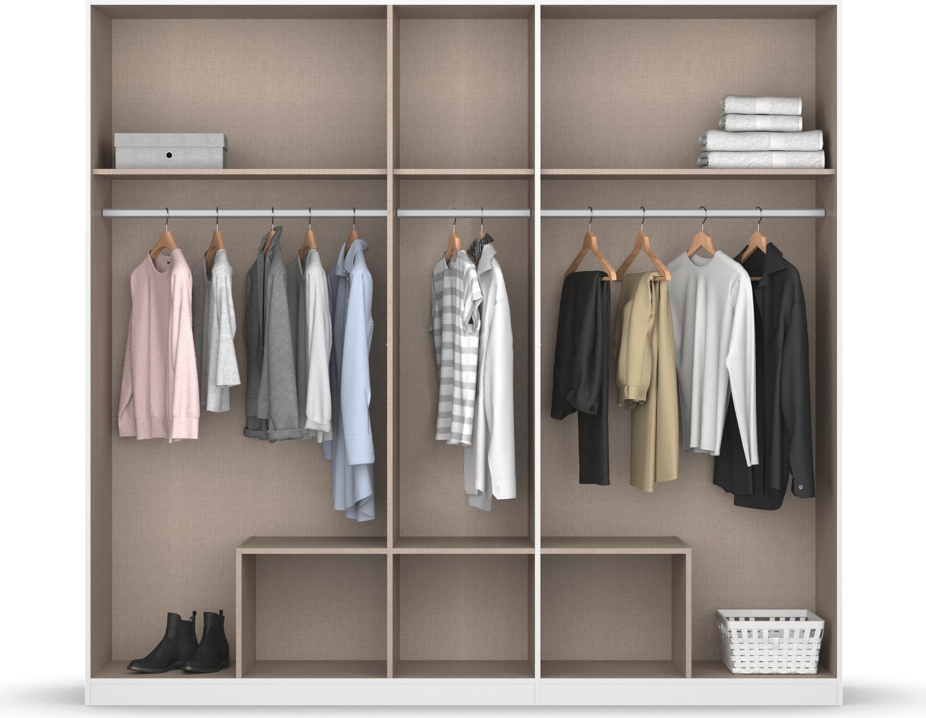 rauch Drehtürenschrank Kleiderschrank Garderobe GAMMA Breiten 226 cm (in 3 Ausstattungen BASIC/CLASSIC/PREMIUM (inkl. SOFT-CLOSE-Funktion) mit Schubladen, versc – Bild 5 von 5