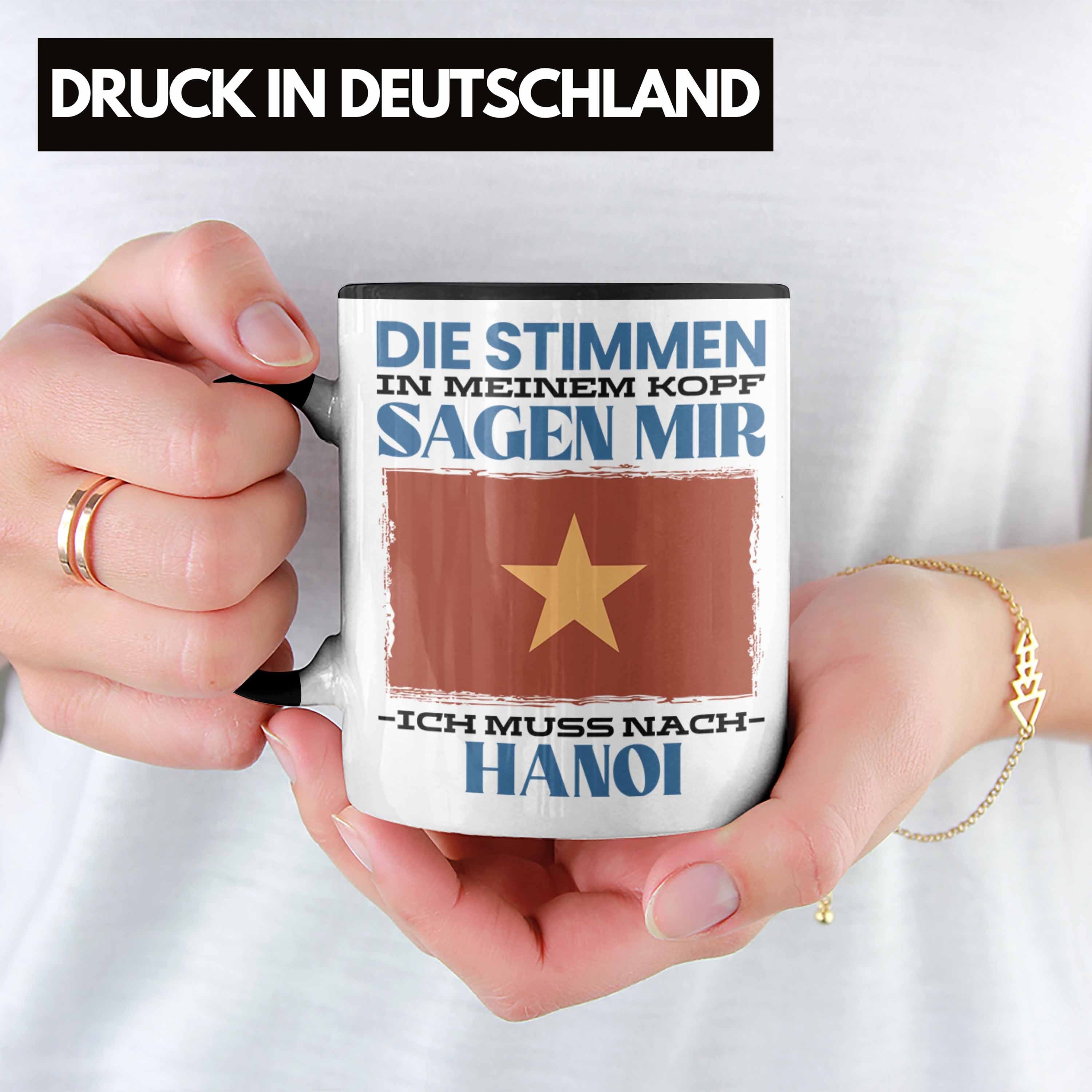 Hanoi Tasse Geschenk Urlaub Vietnam Spruch Geschenkidee Schwarz Trendation Tasse Heimat