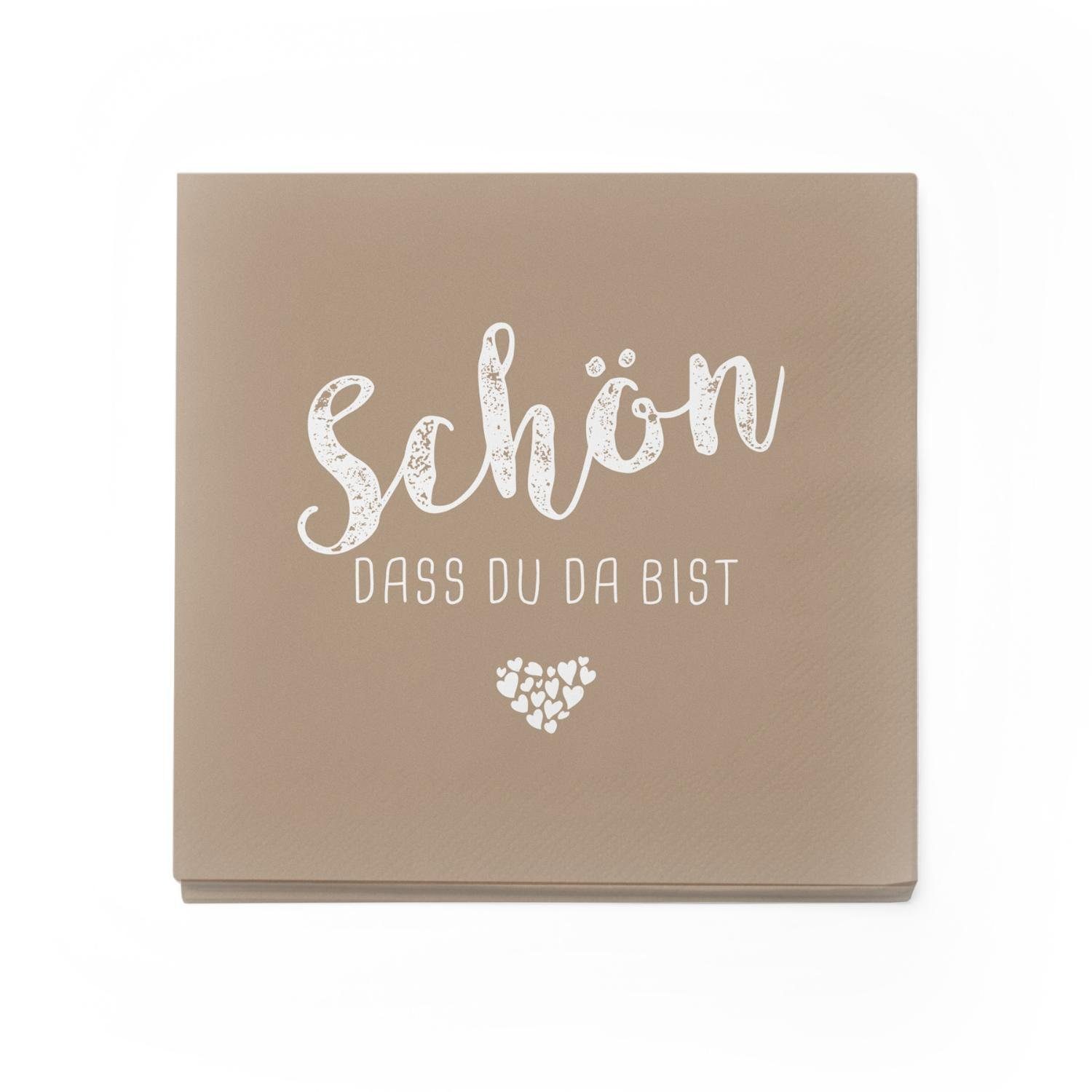 itenga Papierserviette itenga 6x Windlicht + 40x Servietten - Schön dass du da bist - Latte M – Bild 2 von 4