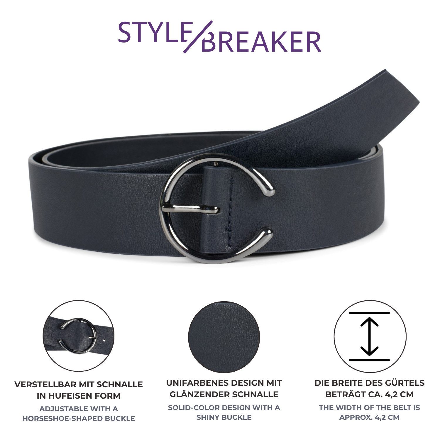 styleBREAKER Taillengürtel Taillengürtel mit Hufeisen Schnalle (1-St)