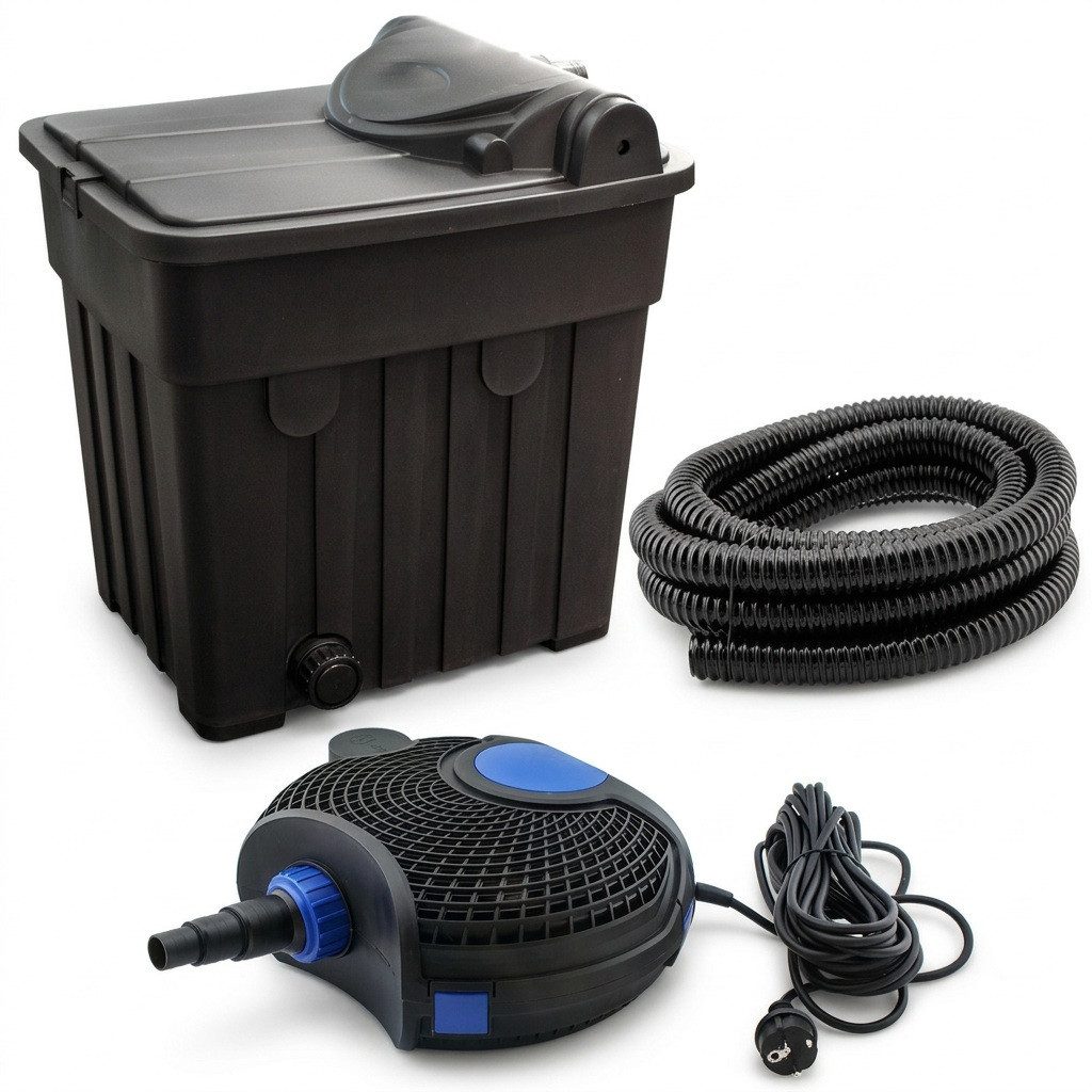 KERRY Teichfilter Teichfilter-Set – 18-W-UVC, 5.000-l/h-Pumpe, 5m Schlauch und 5m Kabel