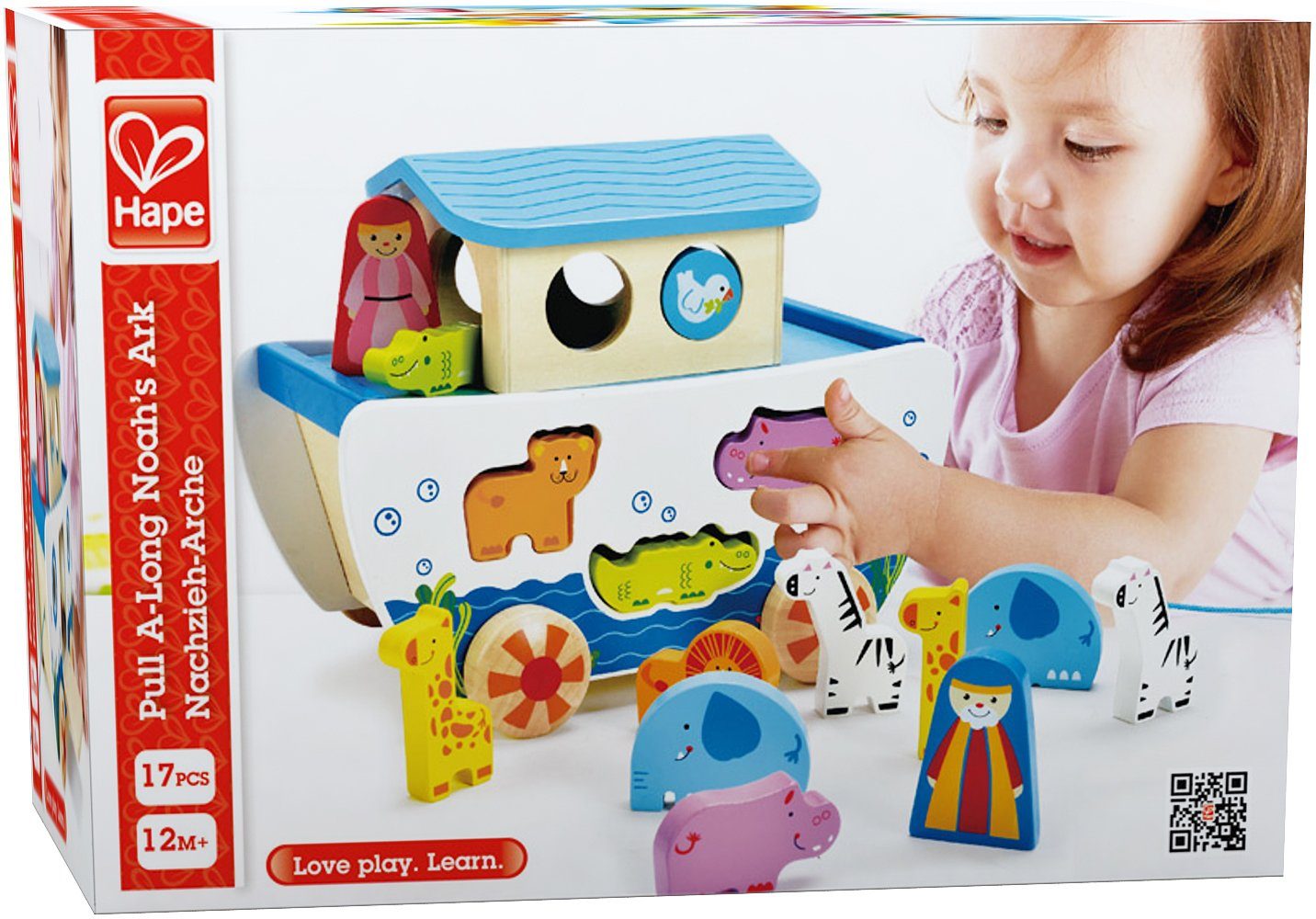 Hape Nachziehfahrzeug Nachzieh-Arche, Fördert Feinmotorik und Koordination