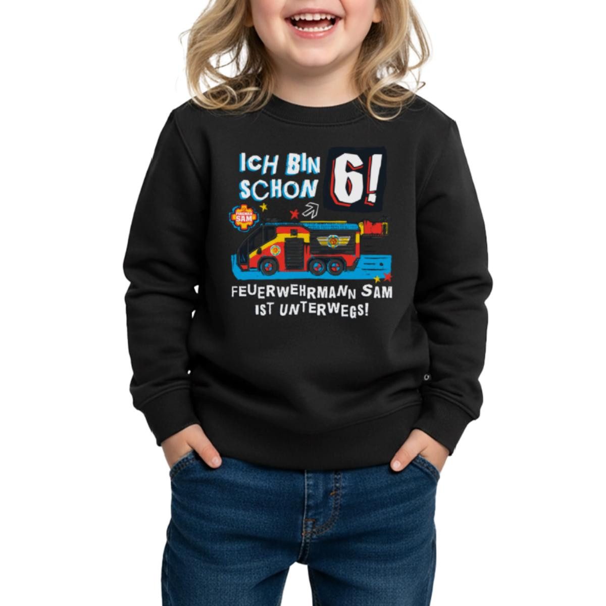 Sweatshirt Feuerwehrmann Sam Geburtstagsdesign 6 Jahre Kinder Premium Pullover