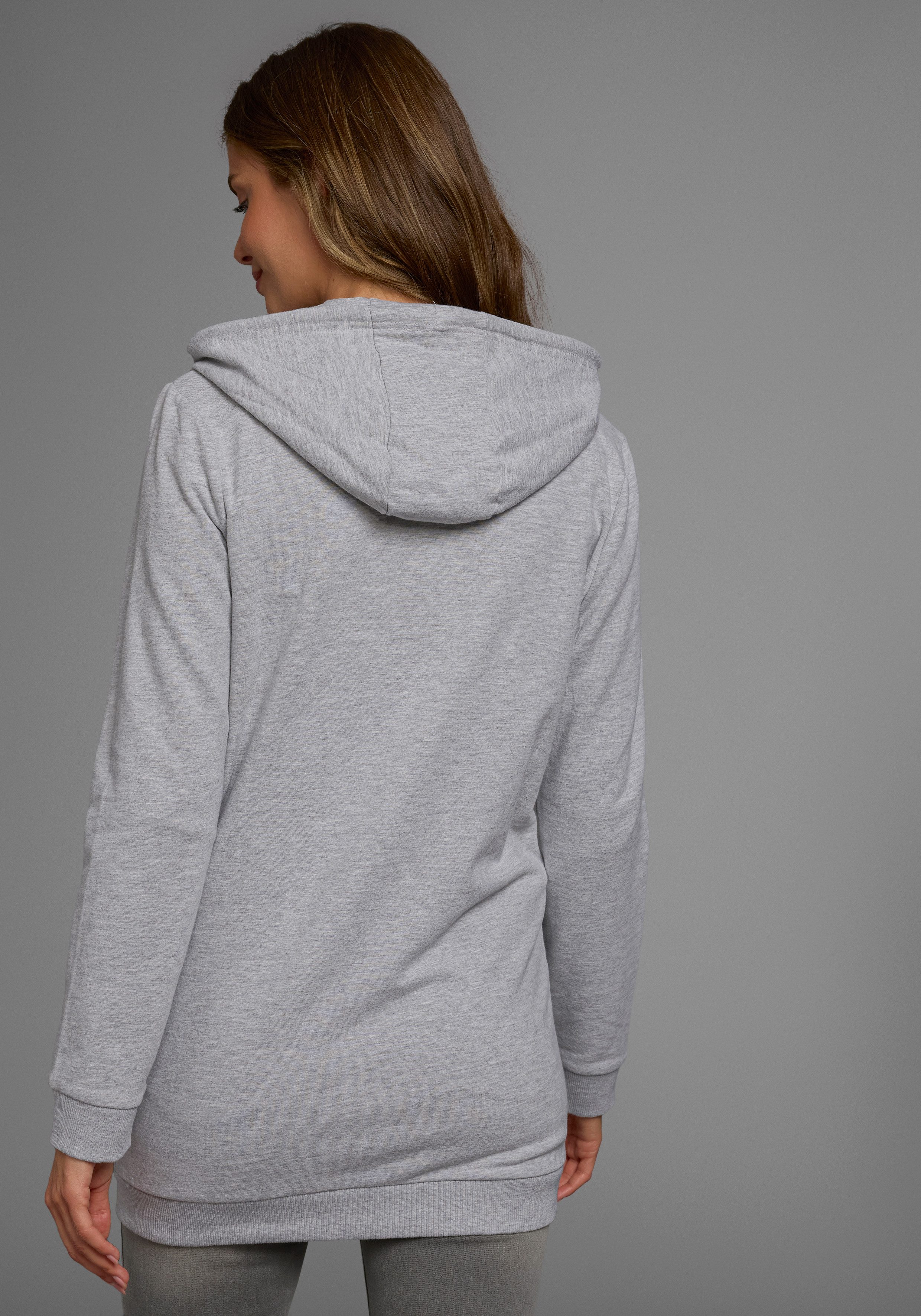 Flashlights Sweatjacke in langer Form mit Zipper