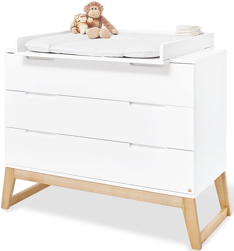 Pinolino® Babyzimmer-Komplettset »Bridge«, (Set, 3-St), breit, mit Kinderbett, Schrank und Wickelkommode, Made in Europe-HomeTrends