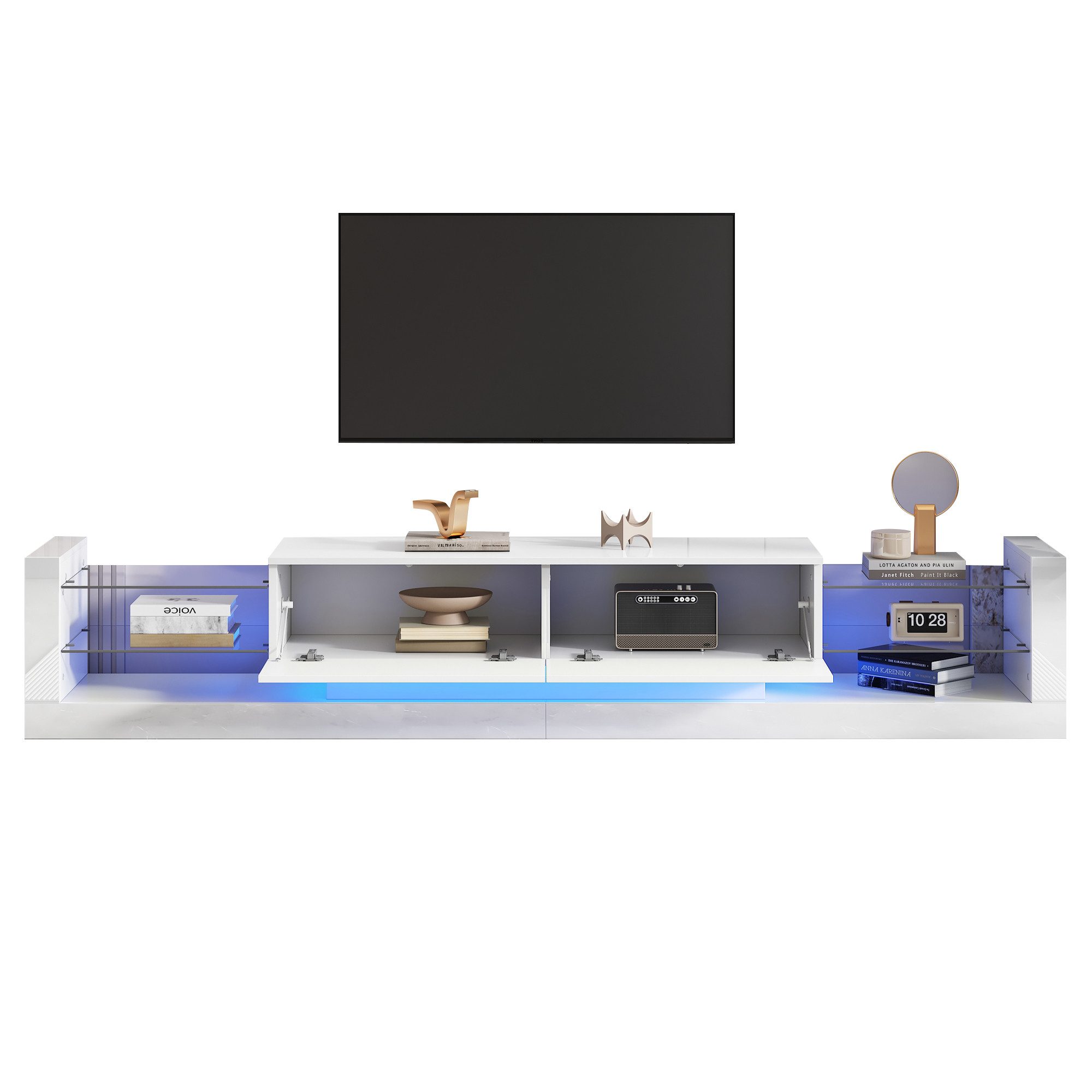 Lowboard Moderner TV-Schrank 181 cm Weiß