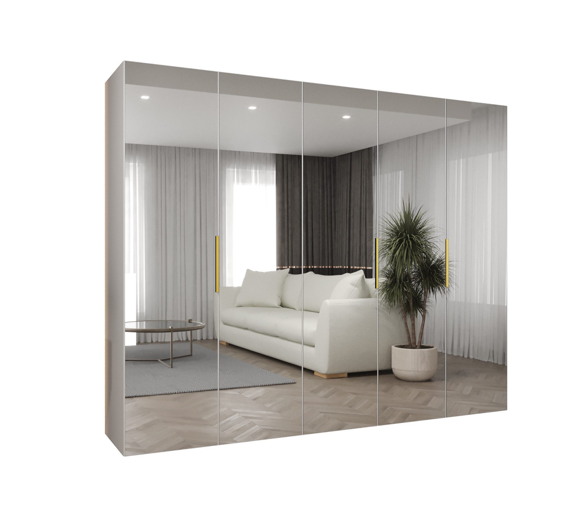 ABIKS MÖBEL Drehtürenschrank MARBELLA 3 Schlafzimmerschrank mit Kleiderstange und Regalen