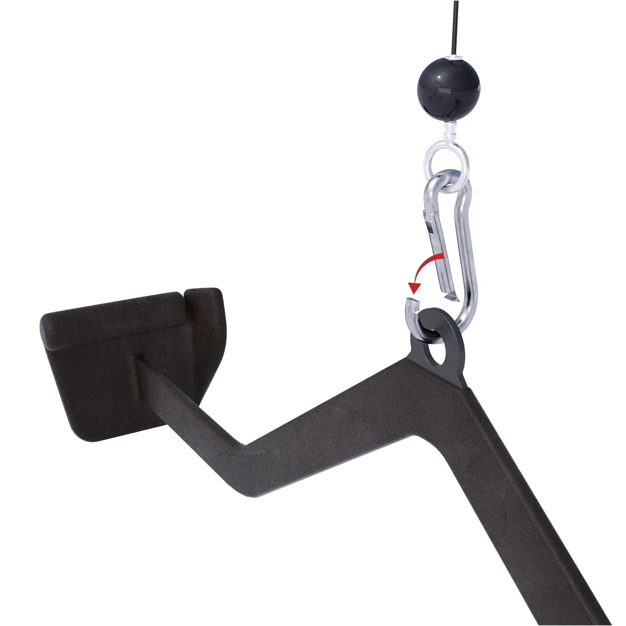 GORILLA SPORTS Rudergriff Einzeln oder 3er Set, V Form, Latzugstange, Stahl mit Gummi Hand-Grips