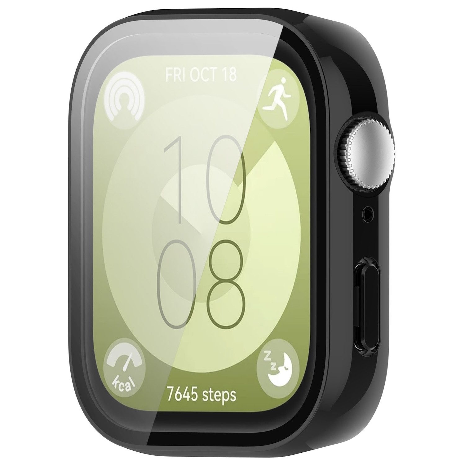 Wigento Smartwatch-Hülle Für Huawei Watch Fit 3 PC Watch Hülle + H9 Schutz Hart Glas Schwarz