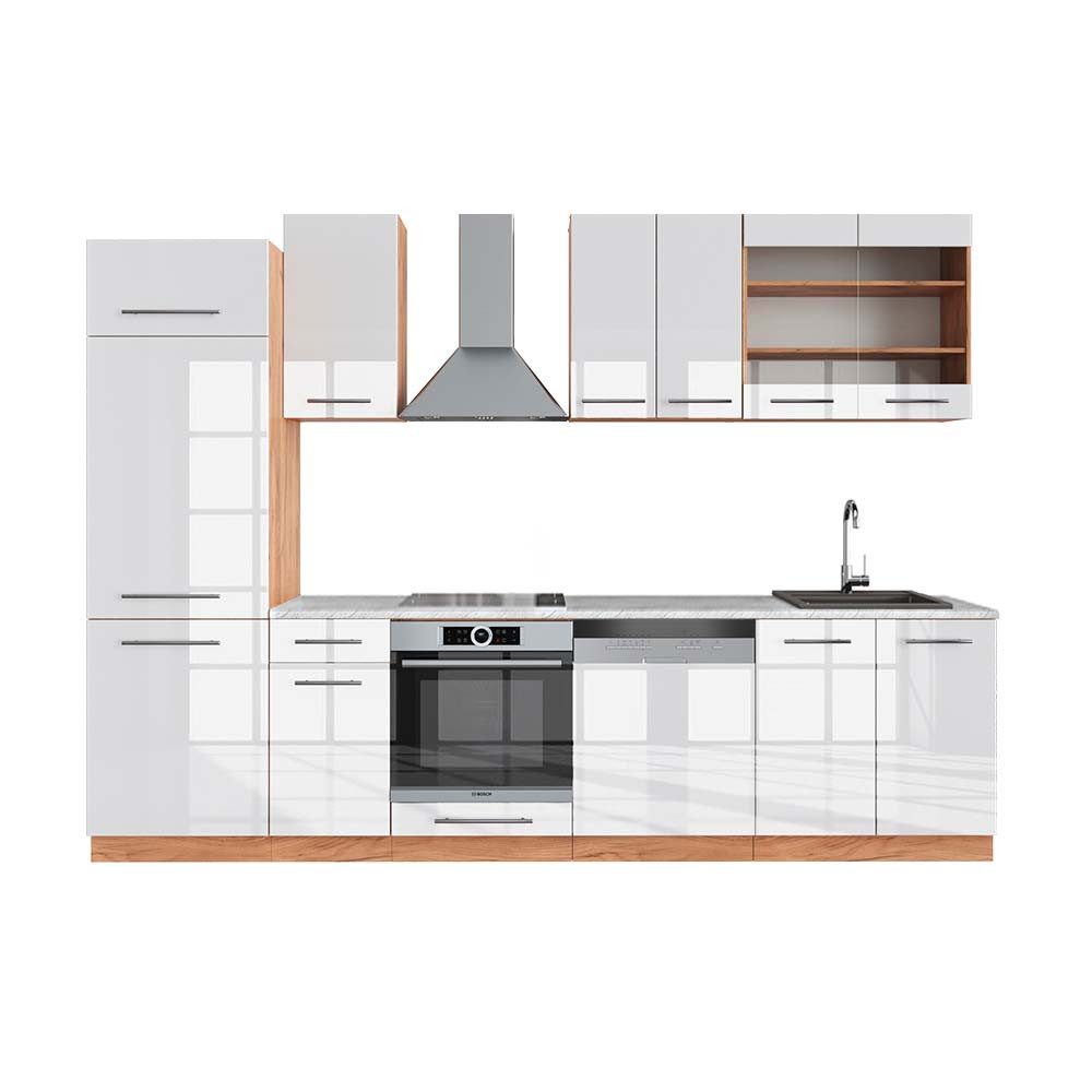 Vicco Küchenzeile R-Line, Rot/Anthrazit, 200 cm, günstig online kaufen