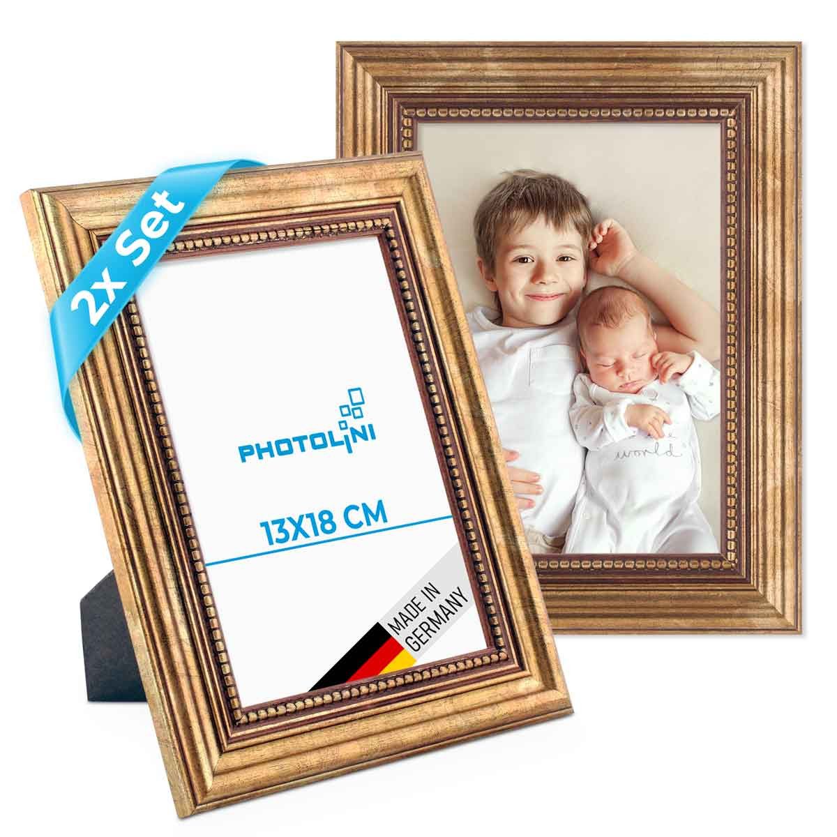 PHOTOLINI Bilderrahmen 2er Set Massivholz-Rahmen im günstig online kaufen