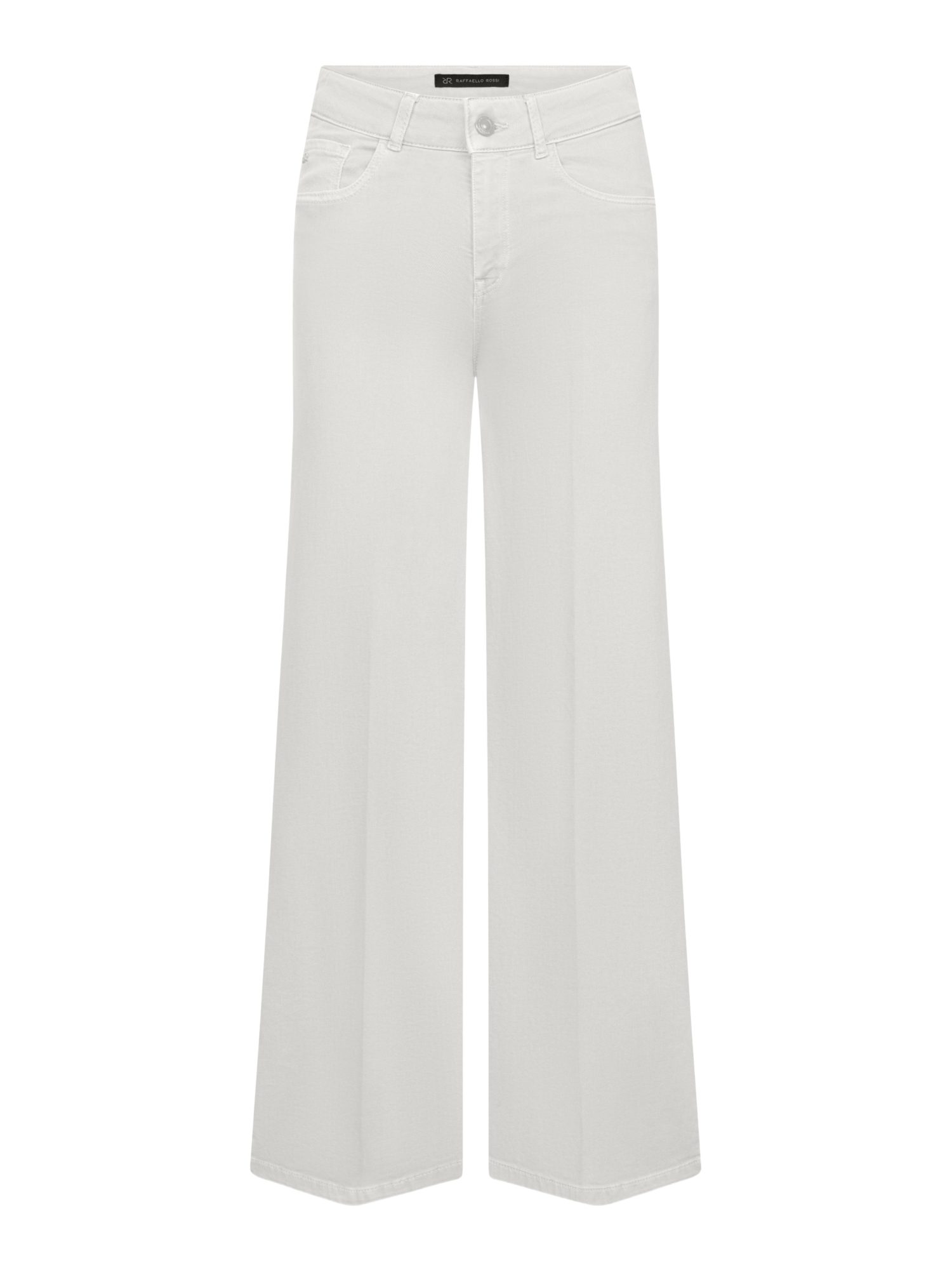 Raffaello Rossi Stoffhose weiß,Casual,Baumwolle,Unifarben,Wide Leg,Mittel