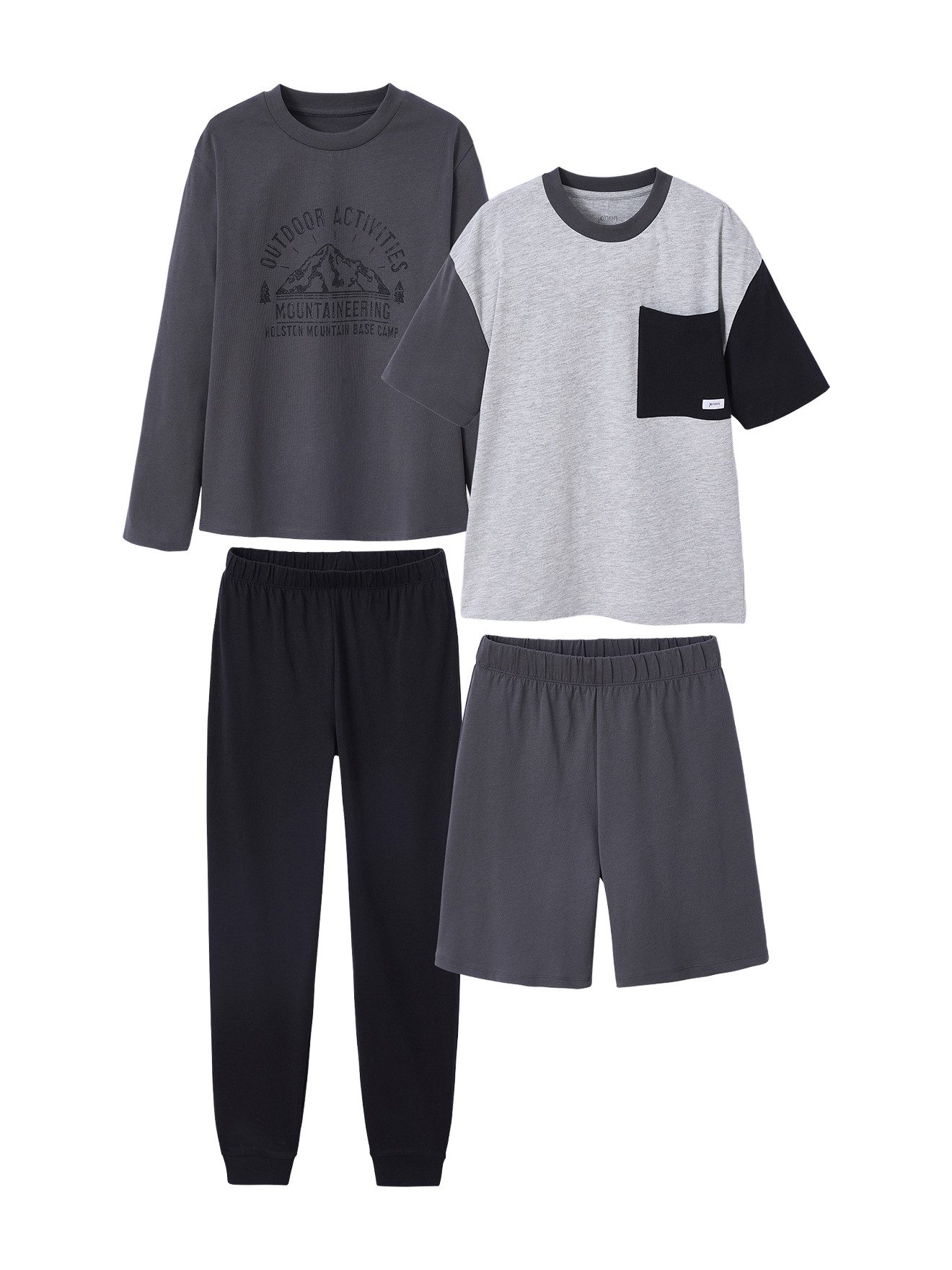 jonen Schlafanzug Jungen Schlafanzüge mit Recycling-Baumwolle 2er-Pack