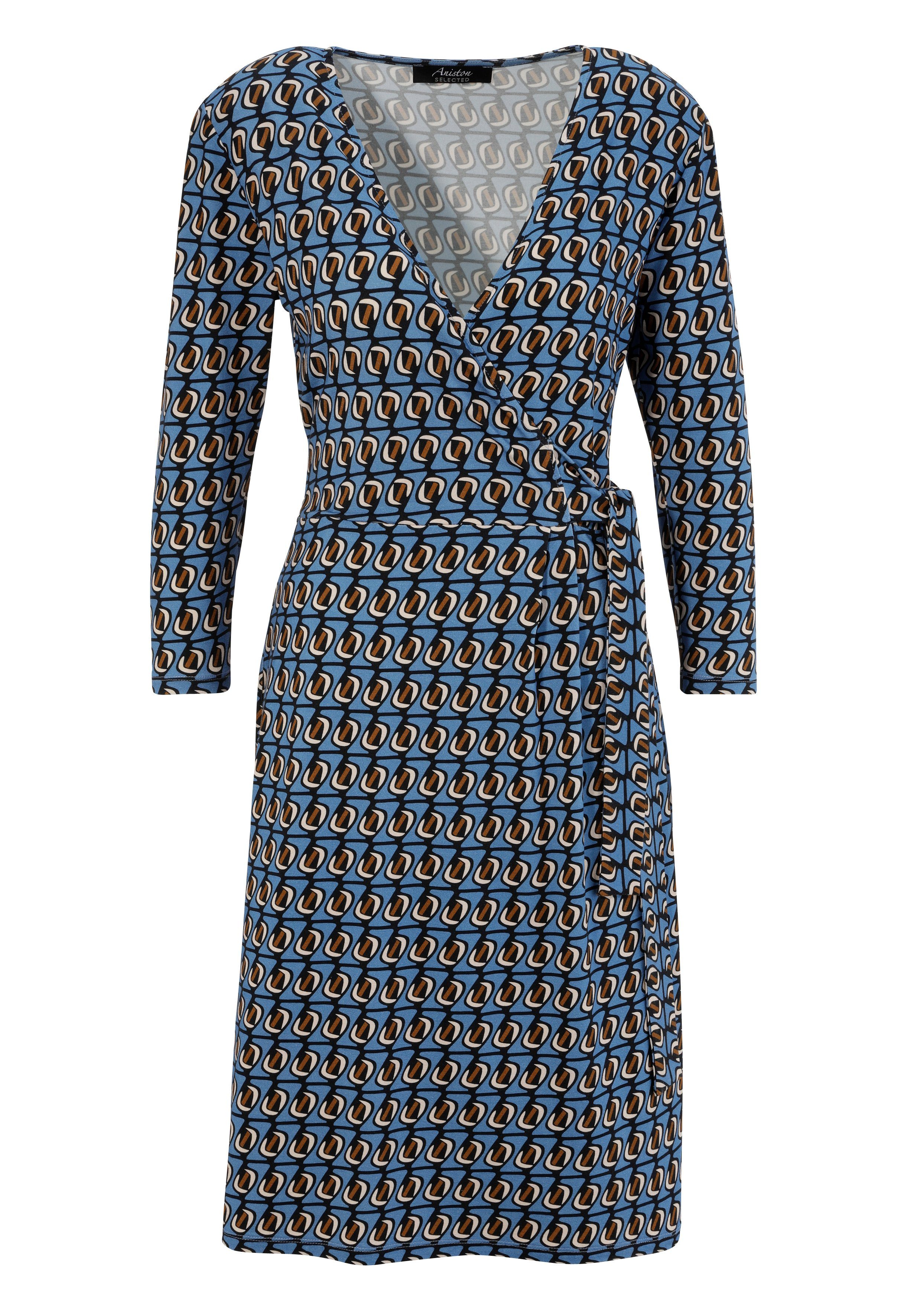 in SELECTED mit Ausschnitt Aniston Wickeloptik Jerseykleid