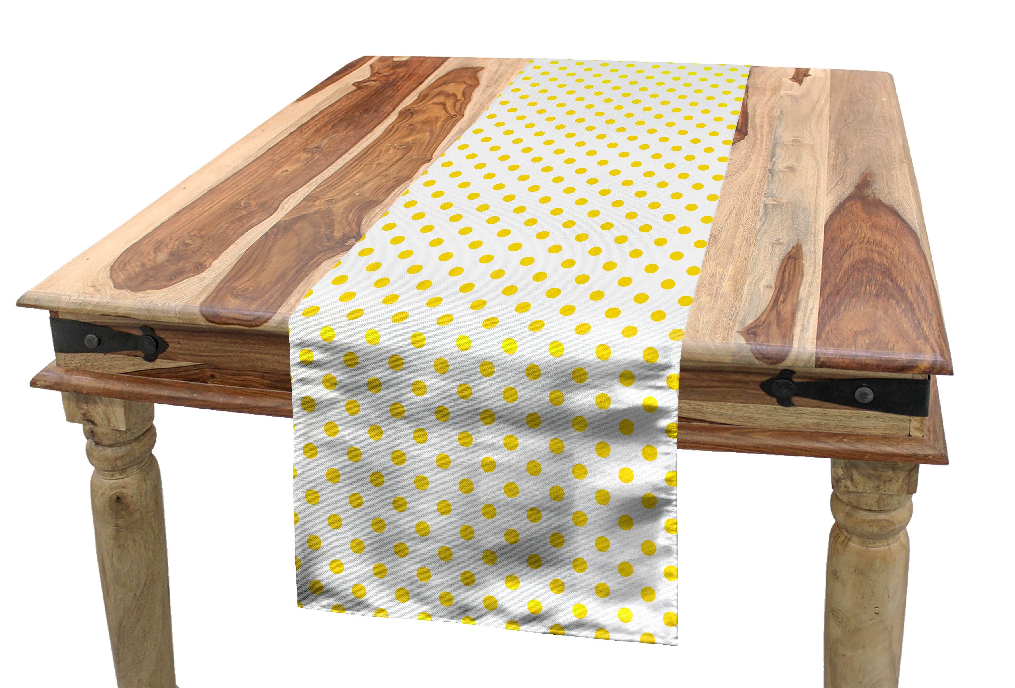 Abakuhaus Tischläufer Esszimmer Küche Rechteckiger Dekorativer Tischläufer, Retro Picknick Yellow Spots