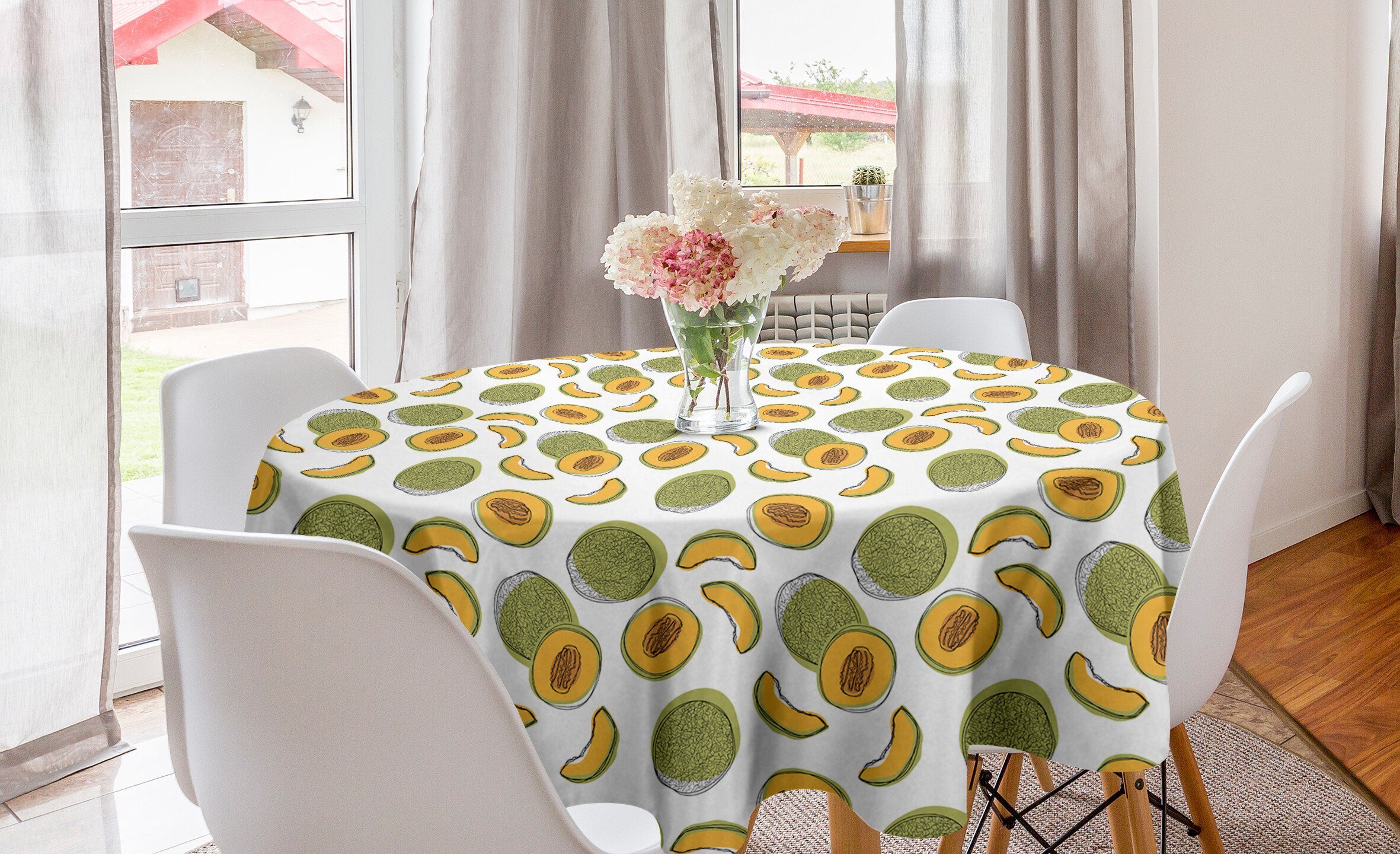 Abakuhaus Tischdecke Kreis Tischdecke Melonen Dekoration, Küche Abdeckung für Melone japanische Esszimmer