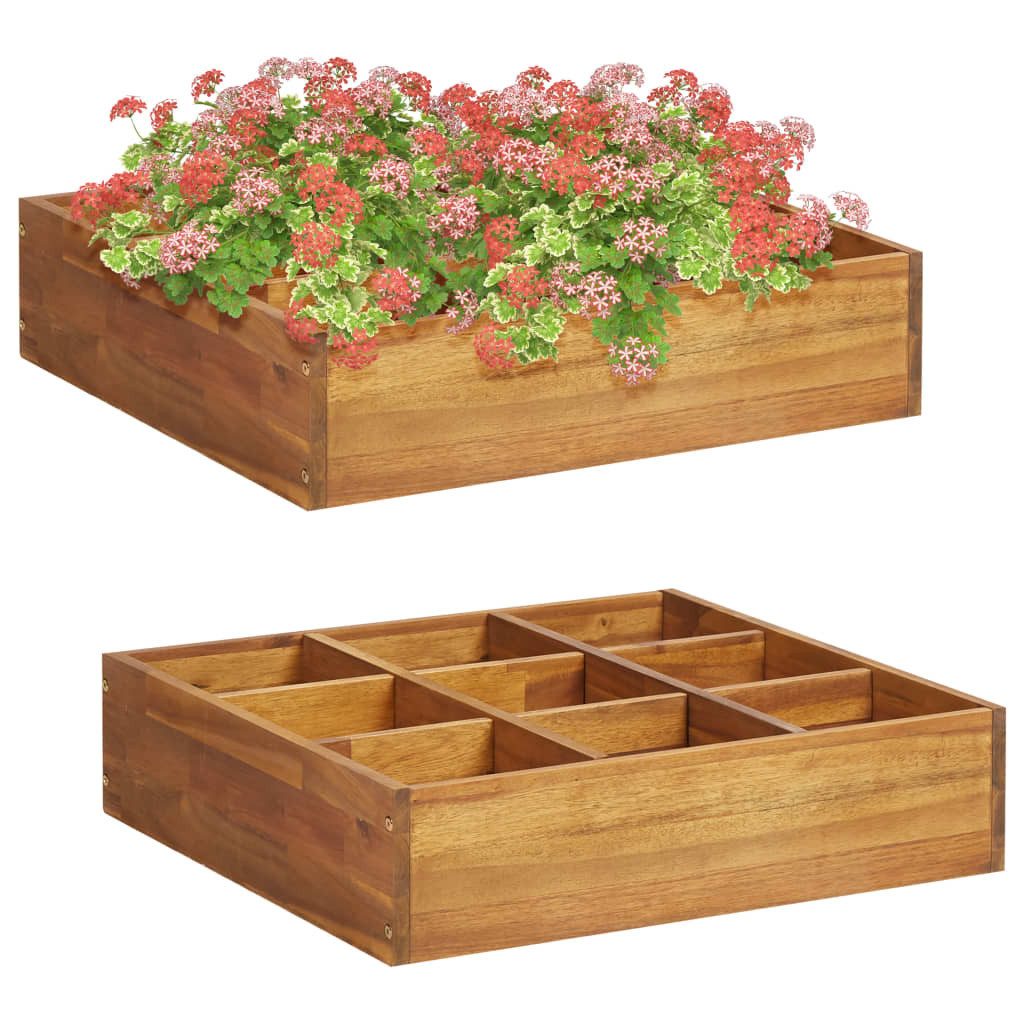 vidaXL Hochbeet Garten-Hochbeet für Kräuter Massivholz Akazie 60 x 60 x 15 cm Holz