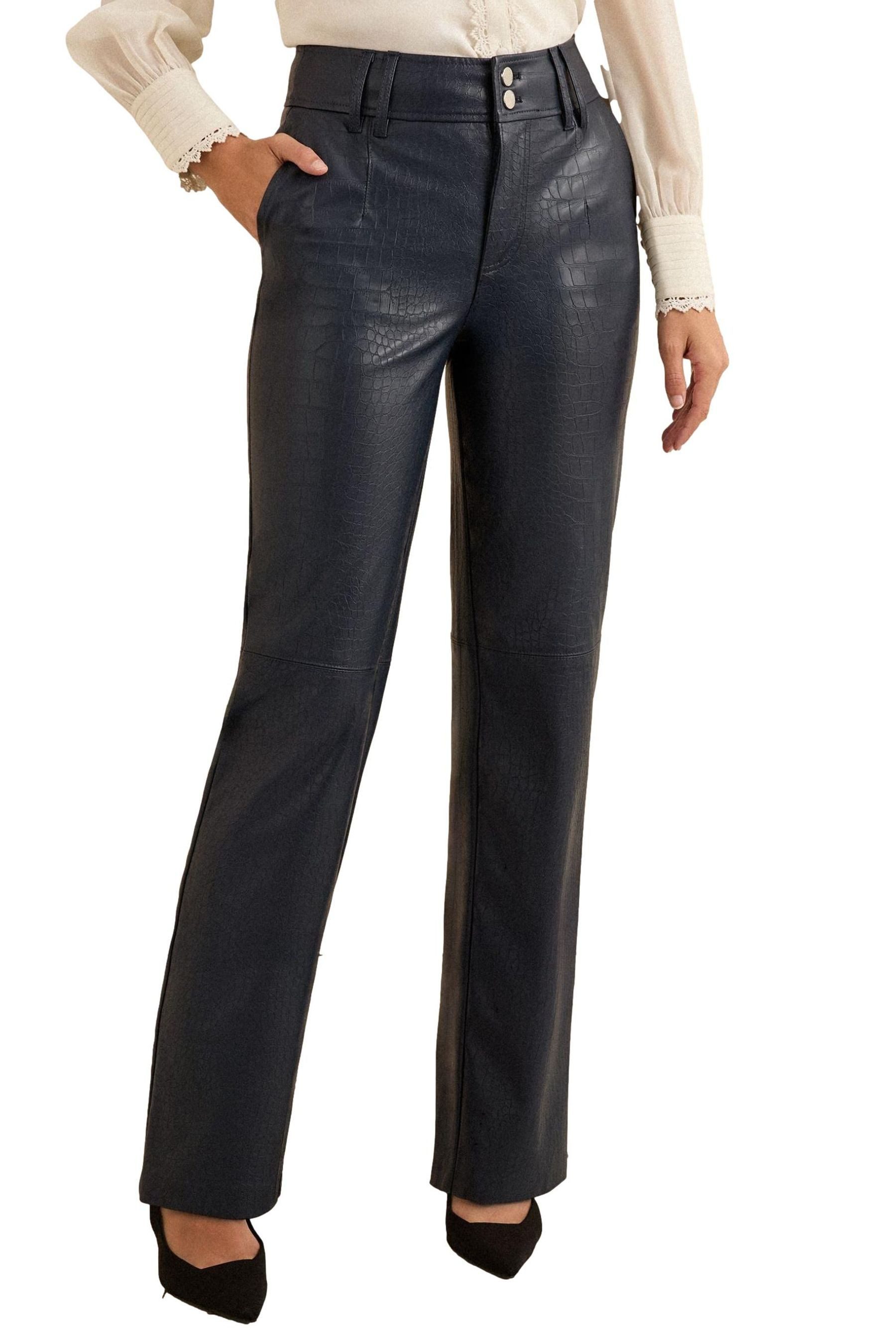 Love & Roses Lederhose Love & Roses gerade Hose aus Kunstleder, Regular (1-tlg)