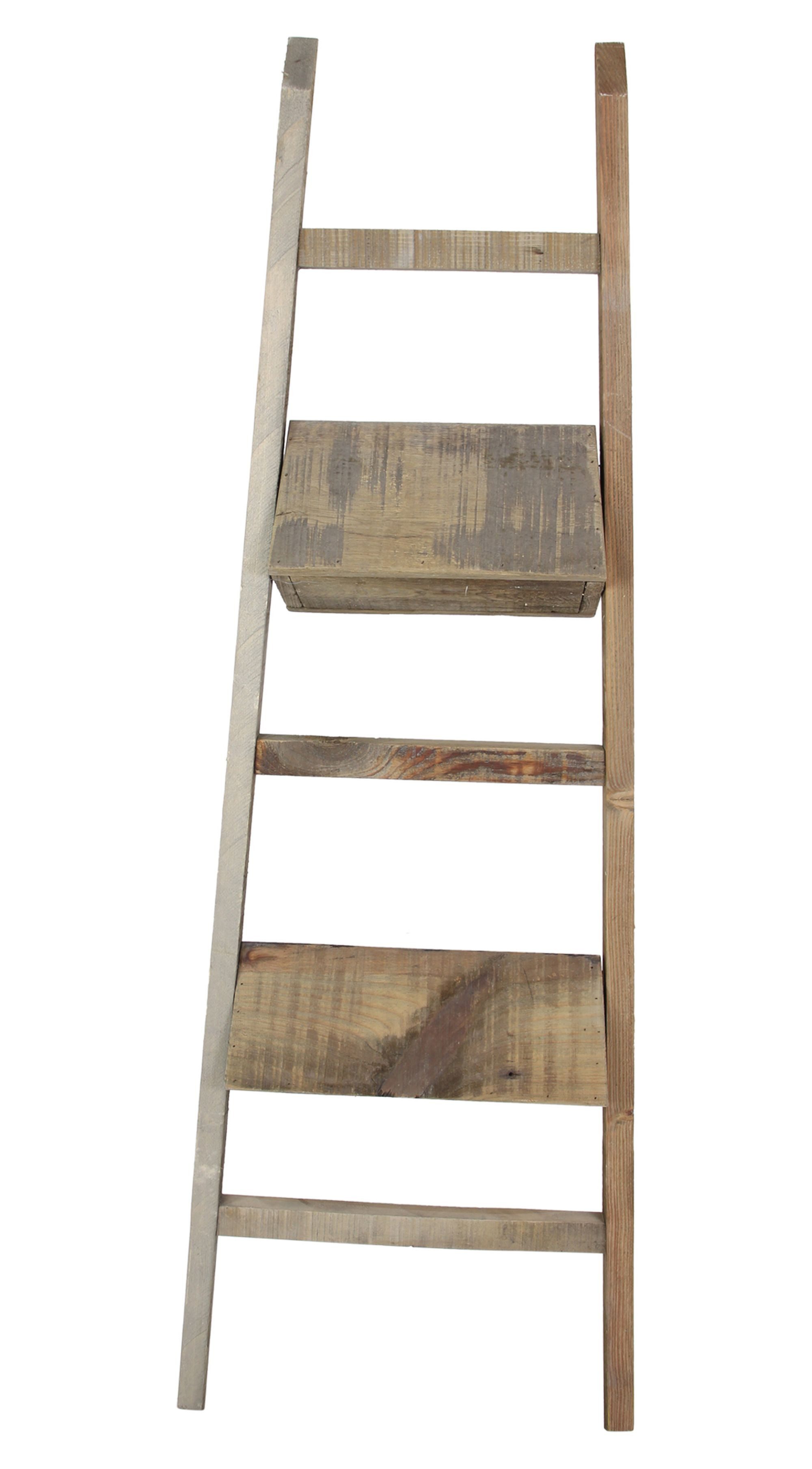 Dekoleidenschaft Pflanzentreppe Pflanzleiter "Rustikal" aus recyceltem Holz mit 2 Pflanzkästen (1 St), 110 cm hoch, Upcycling Pflanzer, Gartendeko, Hochbeet, Bl – Bild 3 von 5