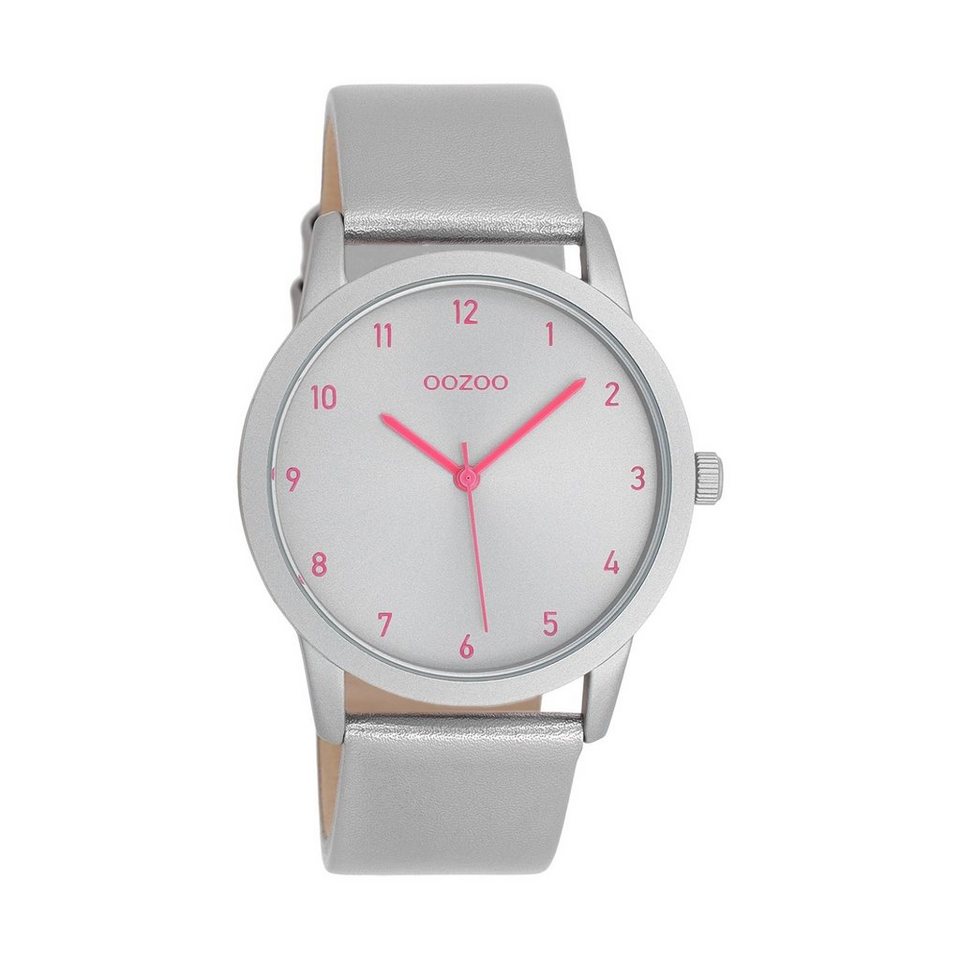 OOZOO Quarzuhr Oozoo Damen Armbanduhr Timepieces Analog, Damenuhr rund,  mittel (ca. 38mm) Lederarmband, Fashion-Style