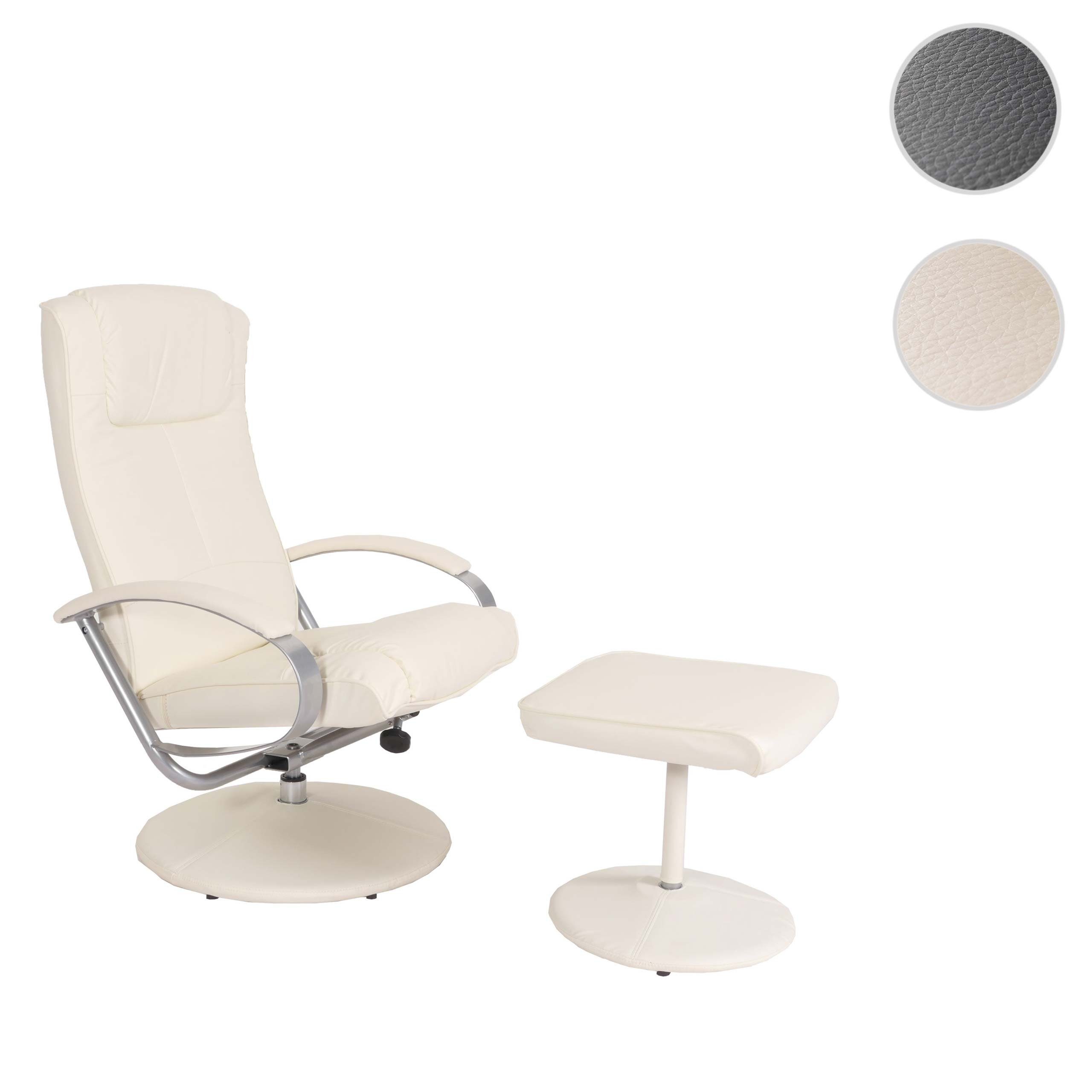 MCW Relaxsessel Siena, Drehbar um 360°, Liegeposition stufenlos feststellbar, Inkl. Hocker
