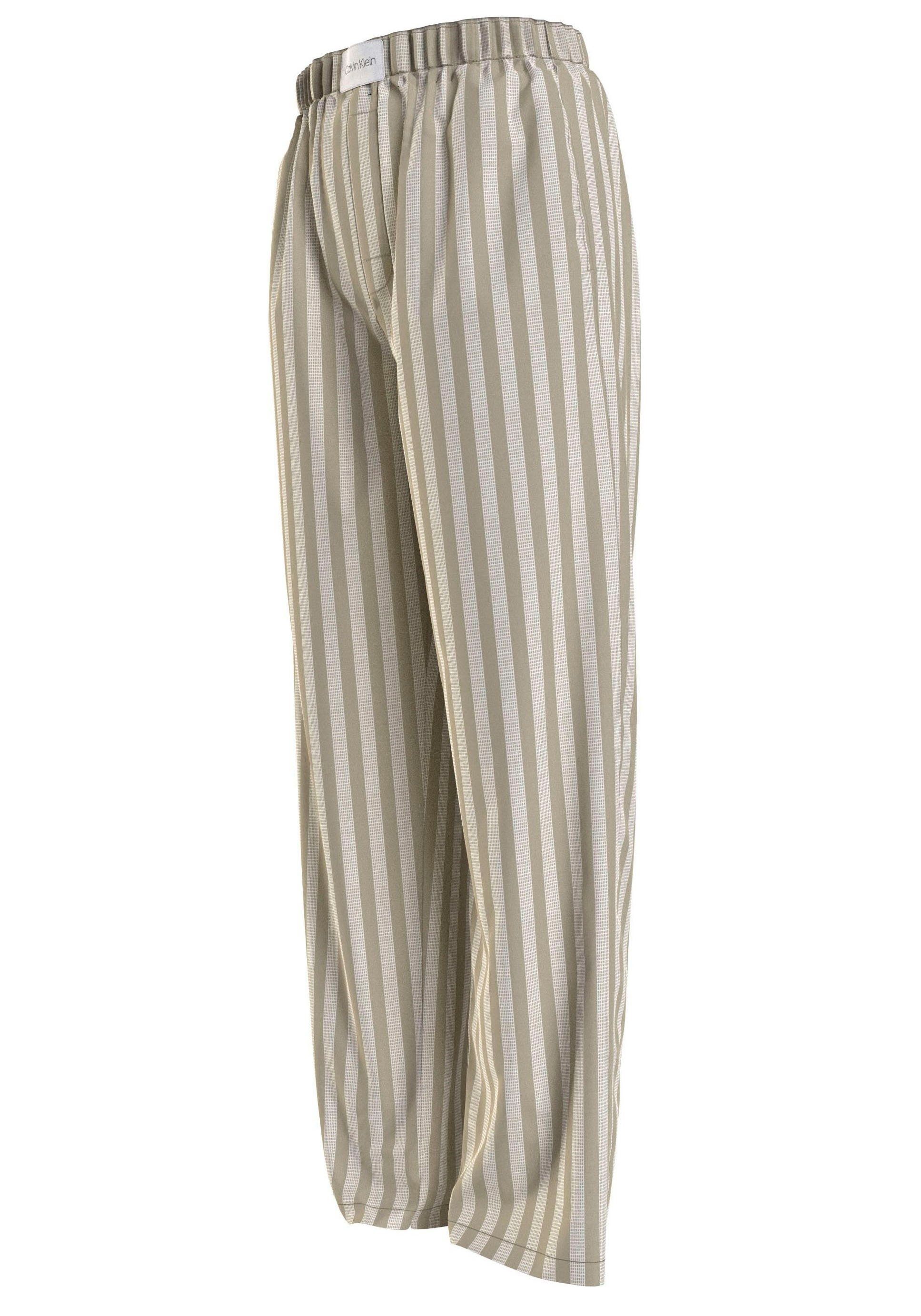 Calvin Klein Bund SLEEP elastischem grün PANT mit Pyjamahose Underwear gestreift